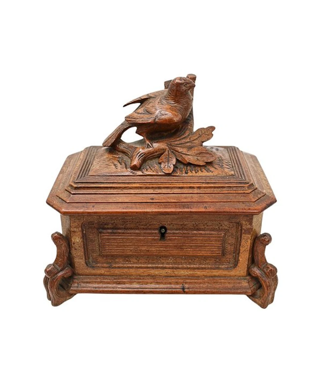 Coffret à bijoux Forêt-Noire XlX ème - Jewellery box - Wood, Silk