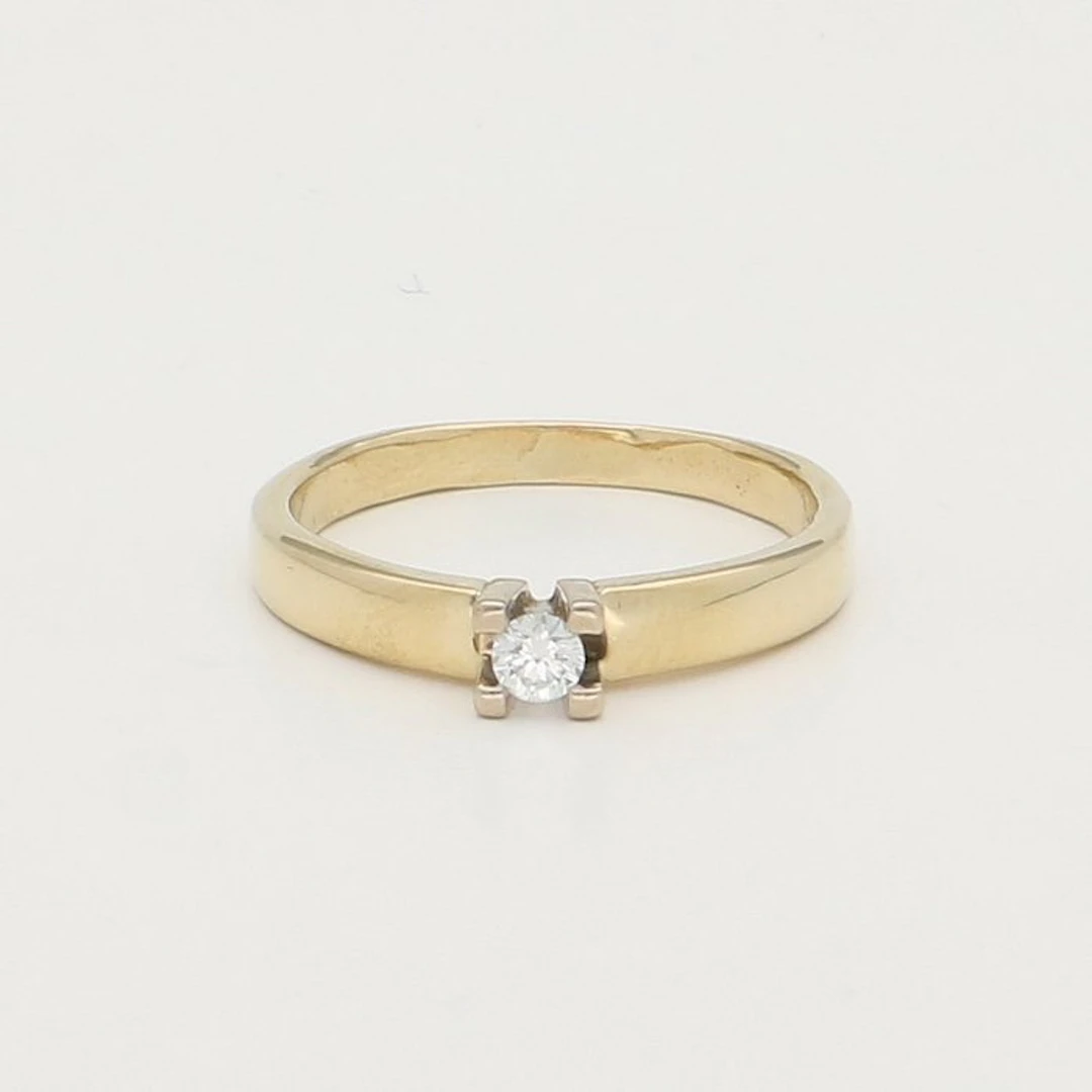 Ring - 14 kt. Yellow gold, White gold Diamond (Natural)