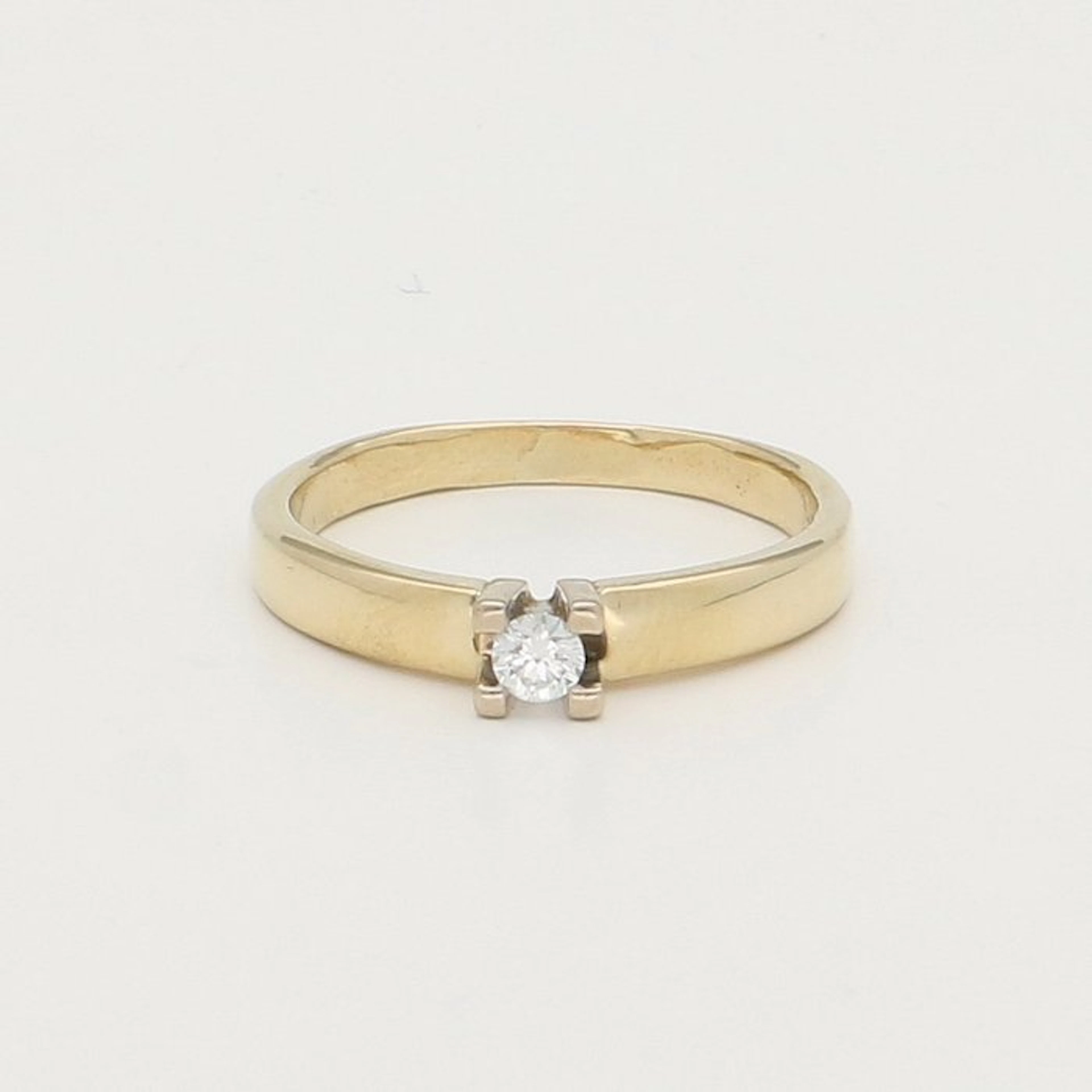 Ring - 14 kt. Yellow gold, White gold Diamond (Natural)
