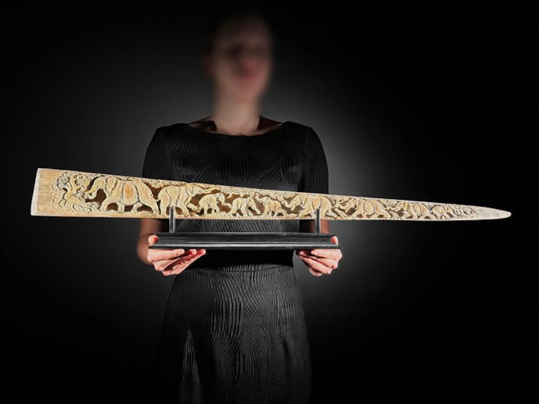 NO RESERVE PRICE - Stunning carved large swordfish...