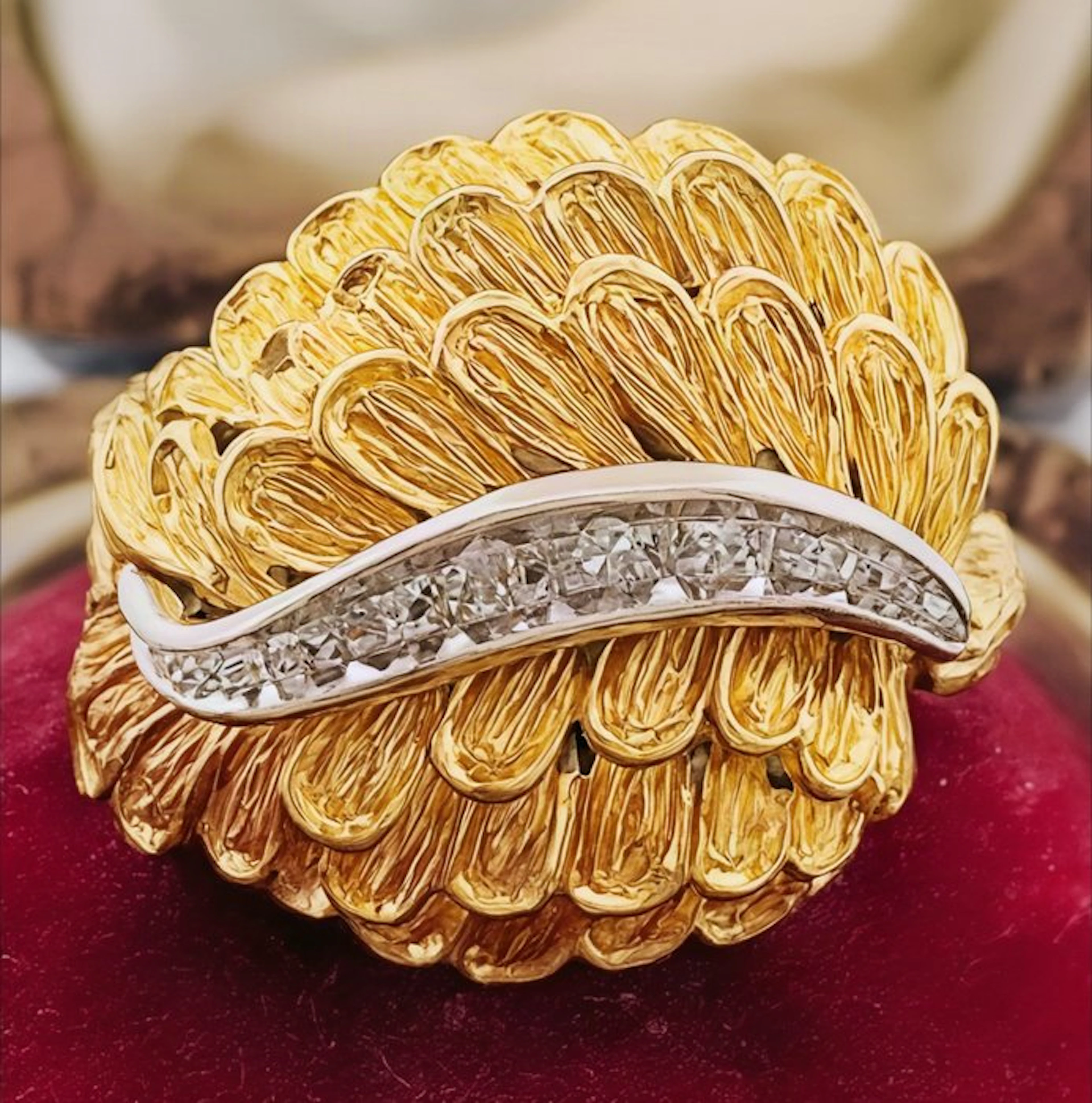 Ring - 18 kt. Yellow gold, White gold Diamond (Natural)