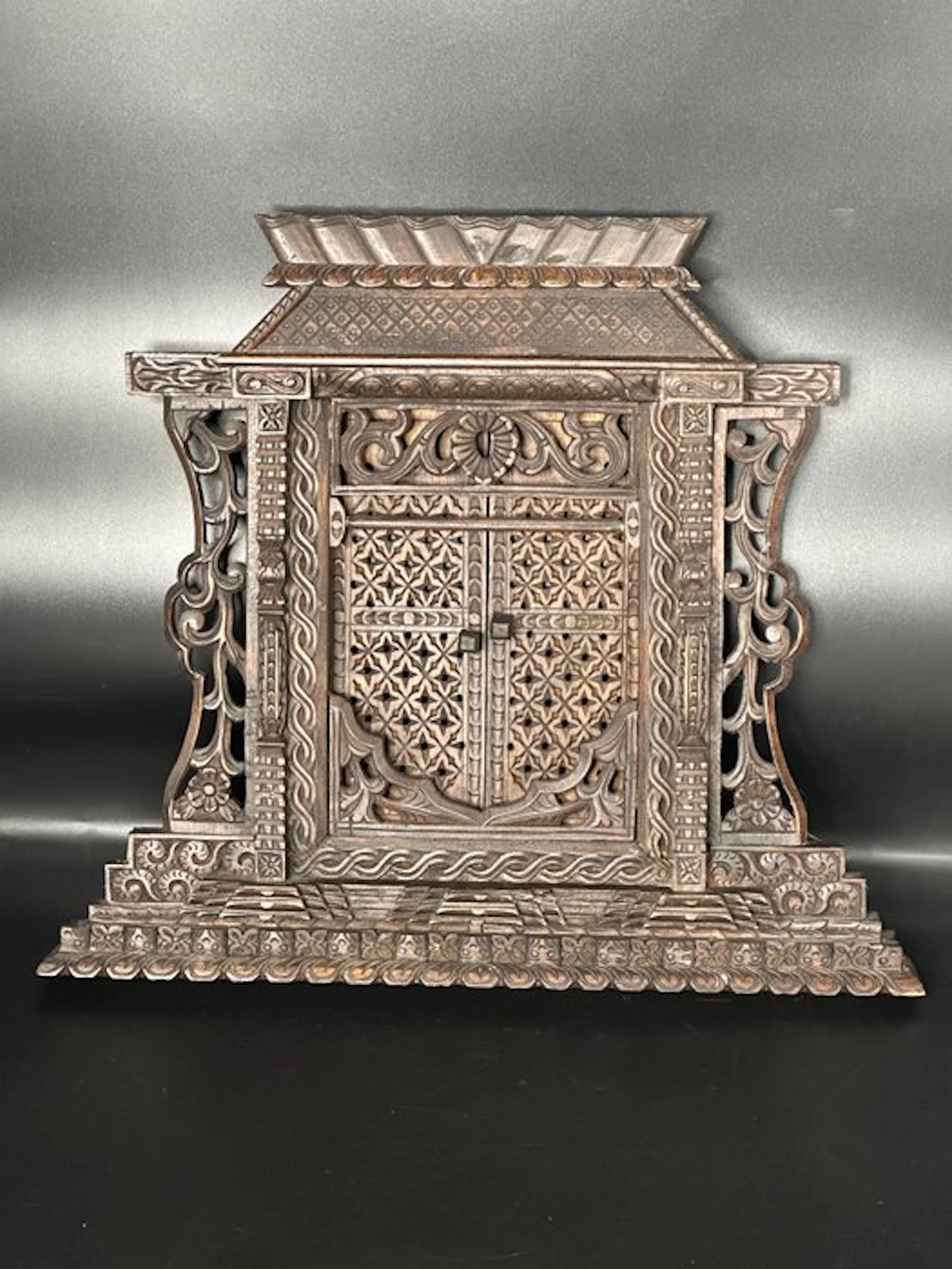 Rare small carved wooden sanctuary – Newar tradition