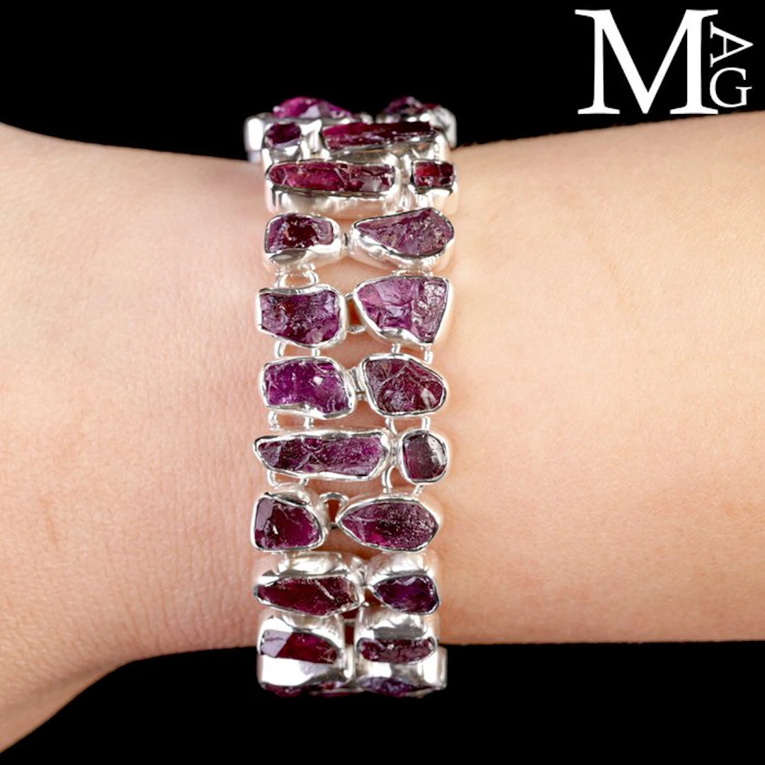 Silver Bracelet with Bolivian Amethyst - Extremely Rare...