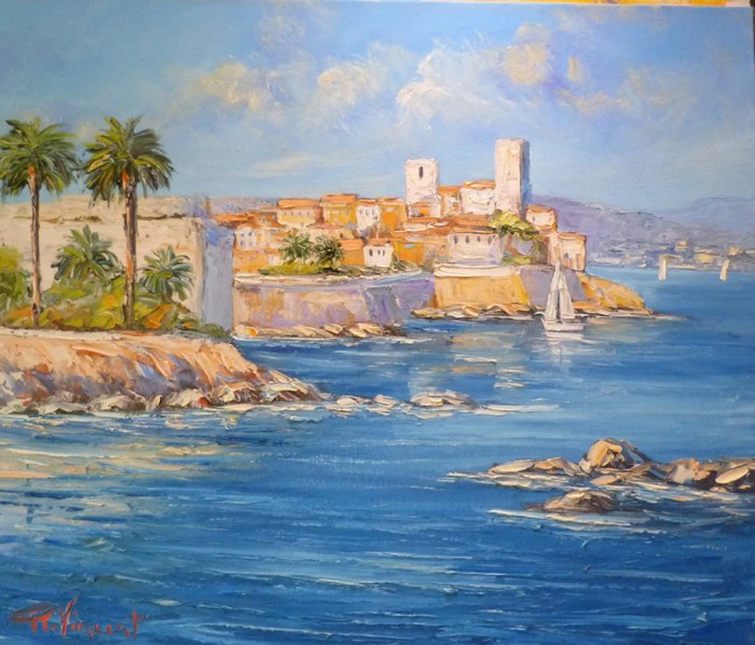R. Vincent (1954) - Antibes en Provence Cote D'azur oeuvre de Vincent Rallo