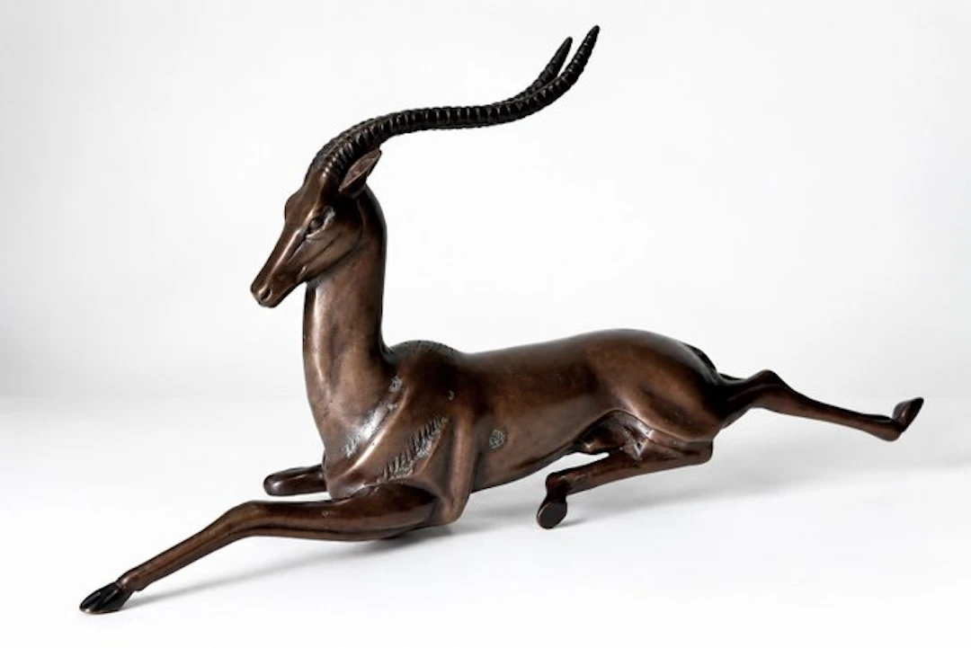 Attr. Pierre Le Faguays - Statue, Liggende Antilope - 18 cm - Bronze - 1925