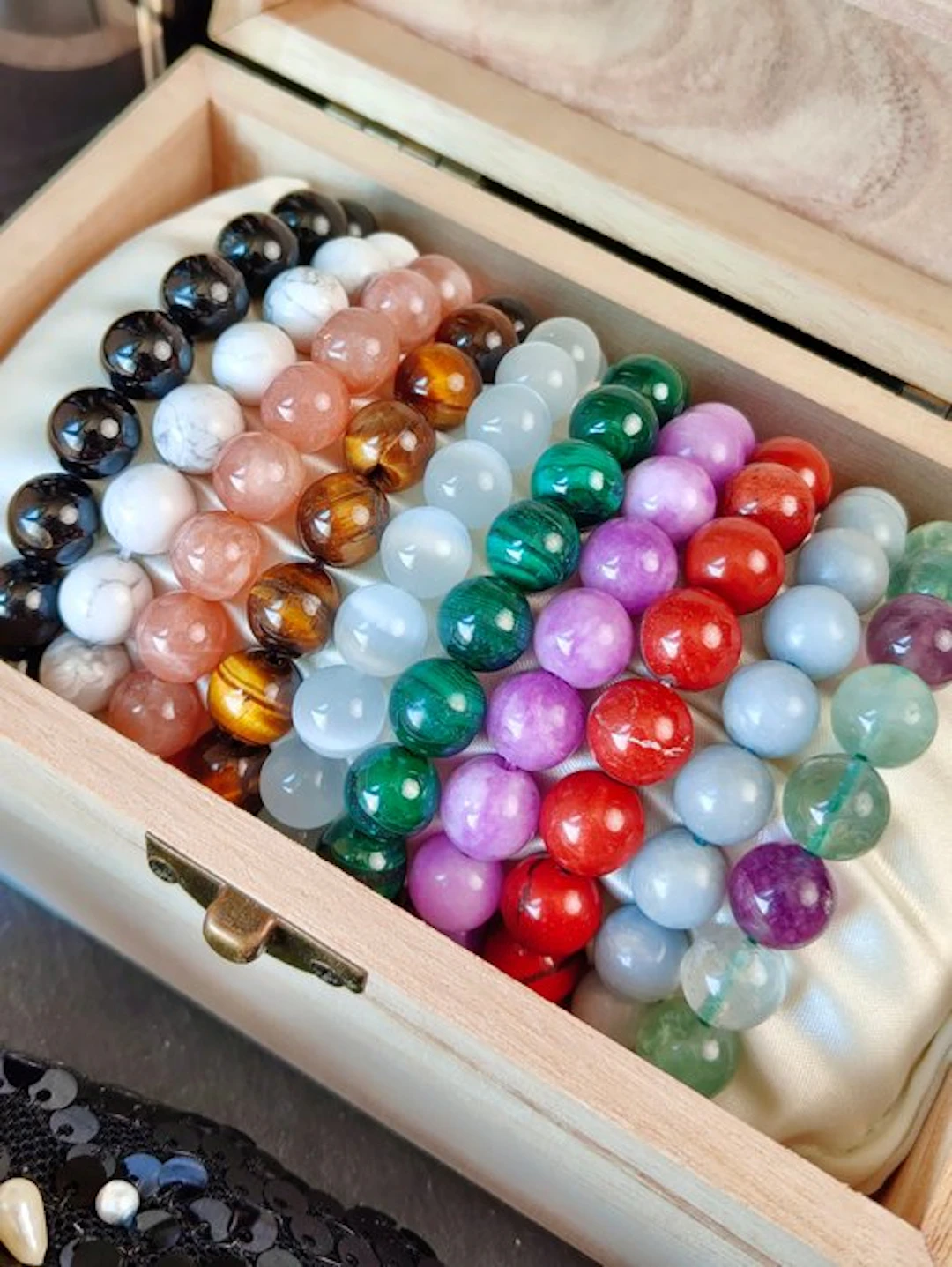 Bracelet collection in malachite