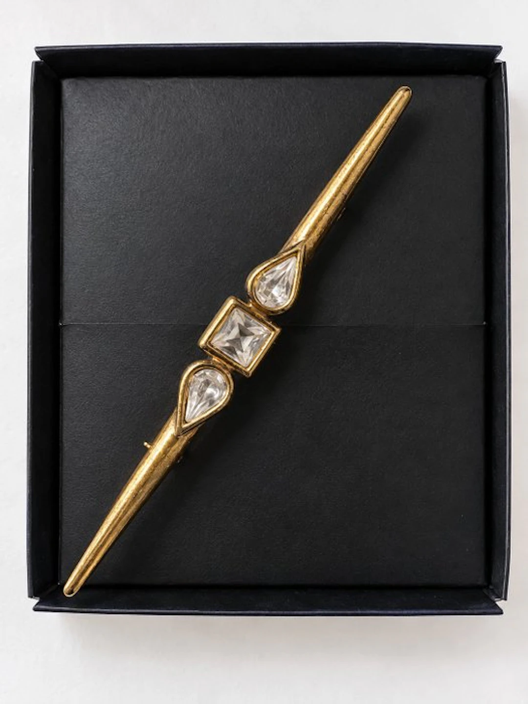 No reserve price - Brooch - 9 kt. Yellow gold Quartz