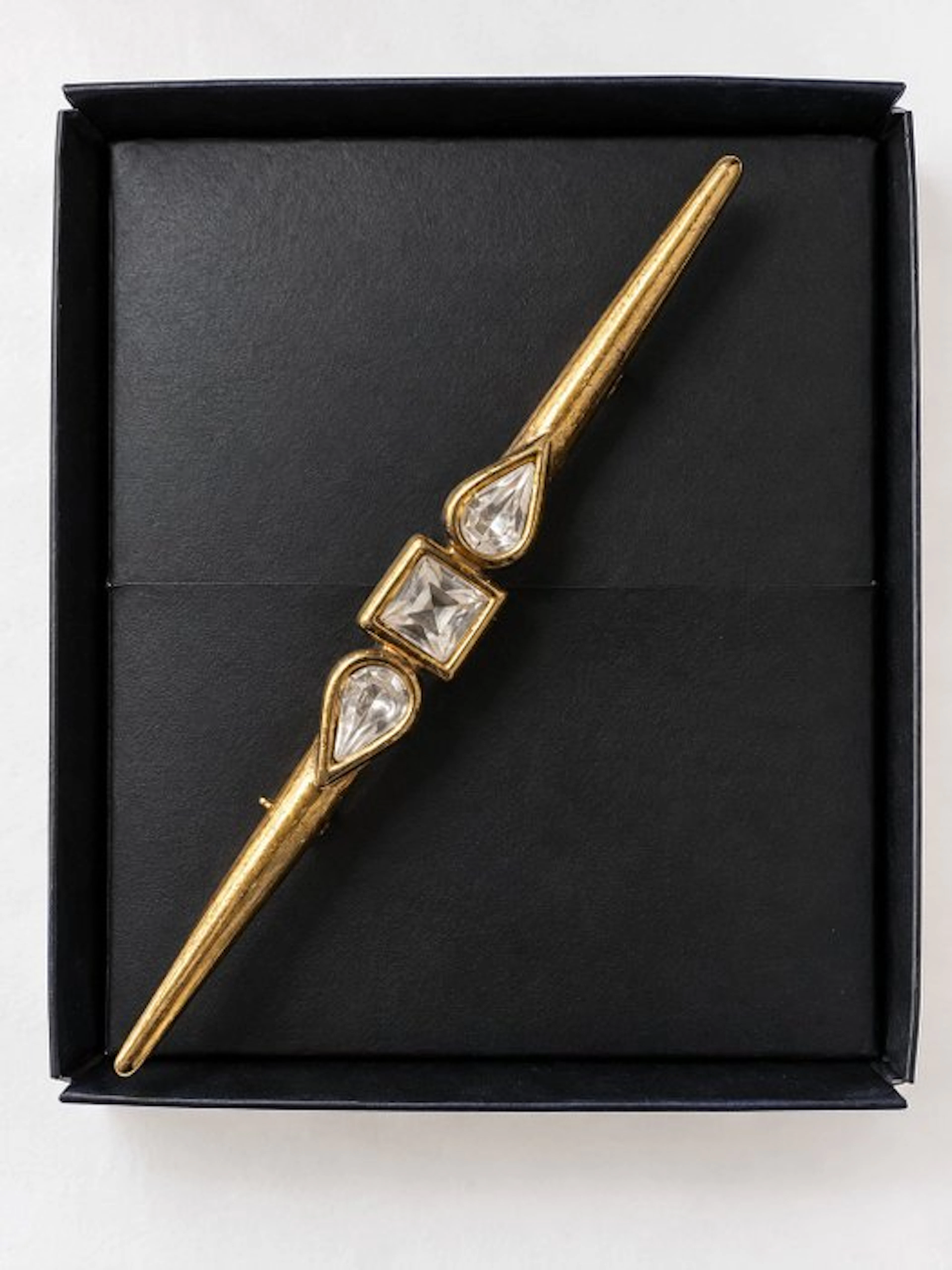 No reserve price - Brooch - 9 kt. Yellow gold Quartz