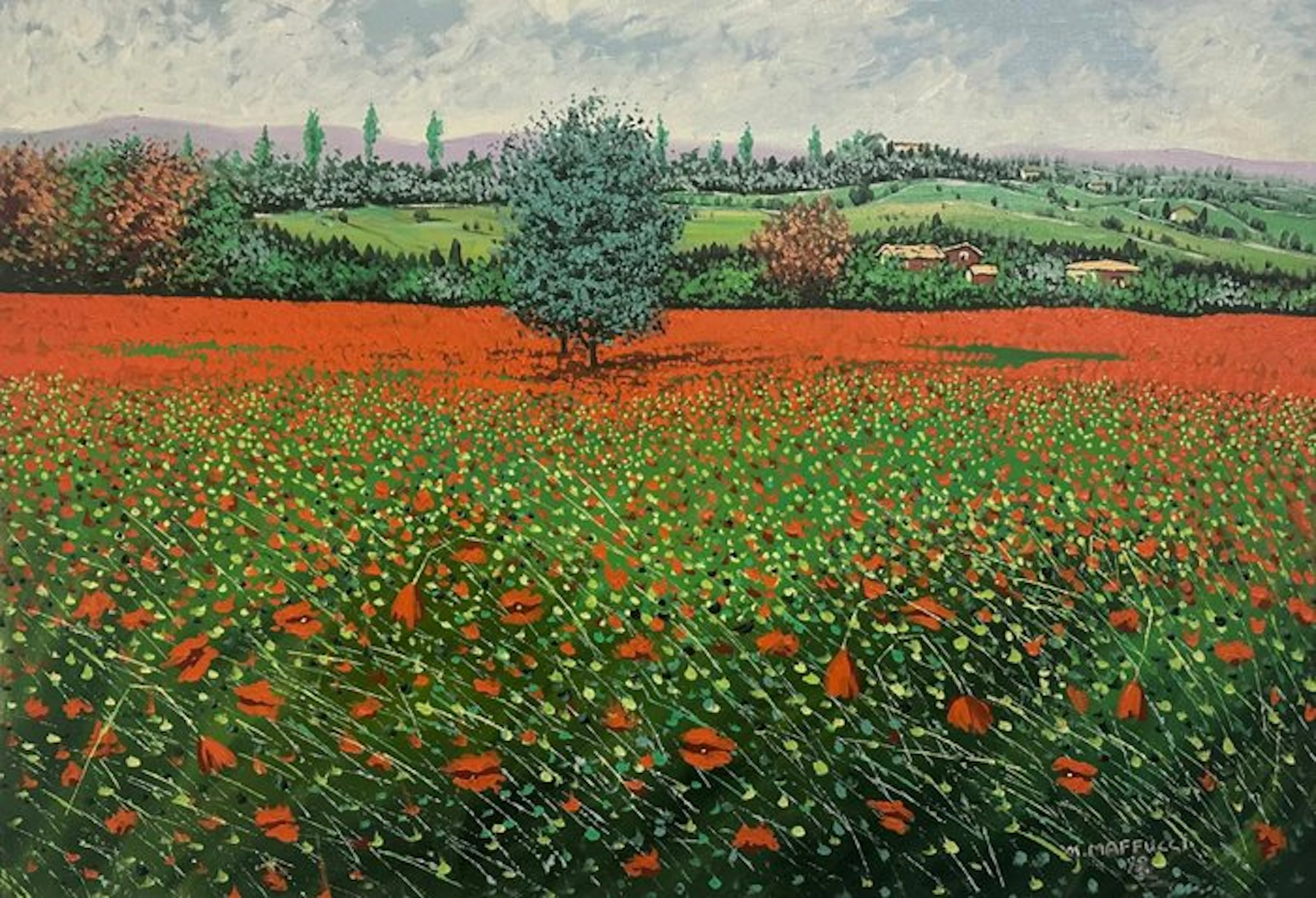 Mauro Maffucci (1929) - Campo di papaveri