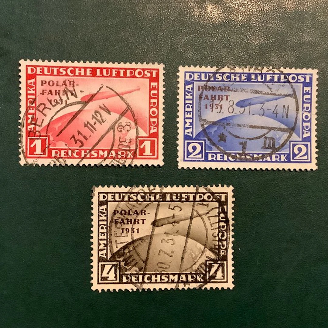 German Empire 1931 - Polar Fahrth - inspected by Schlegel - Michel 456/458