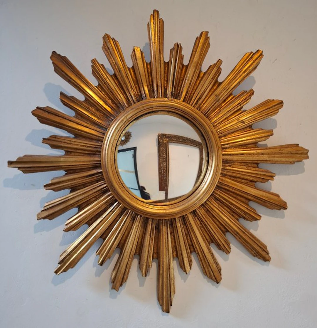 Mirror- Superb patina - Wood - Sun Mirror 1960