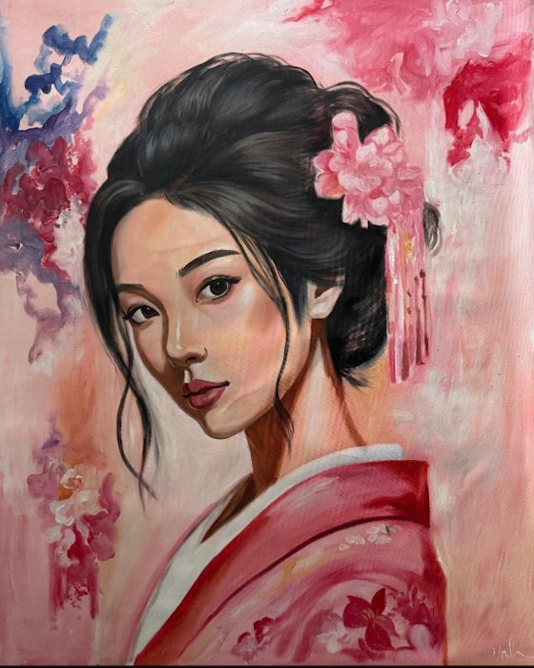 Hoàng Quoc Vinh - Reflets de Sakura ↑100 →80 cm