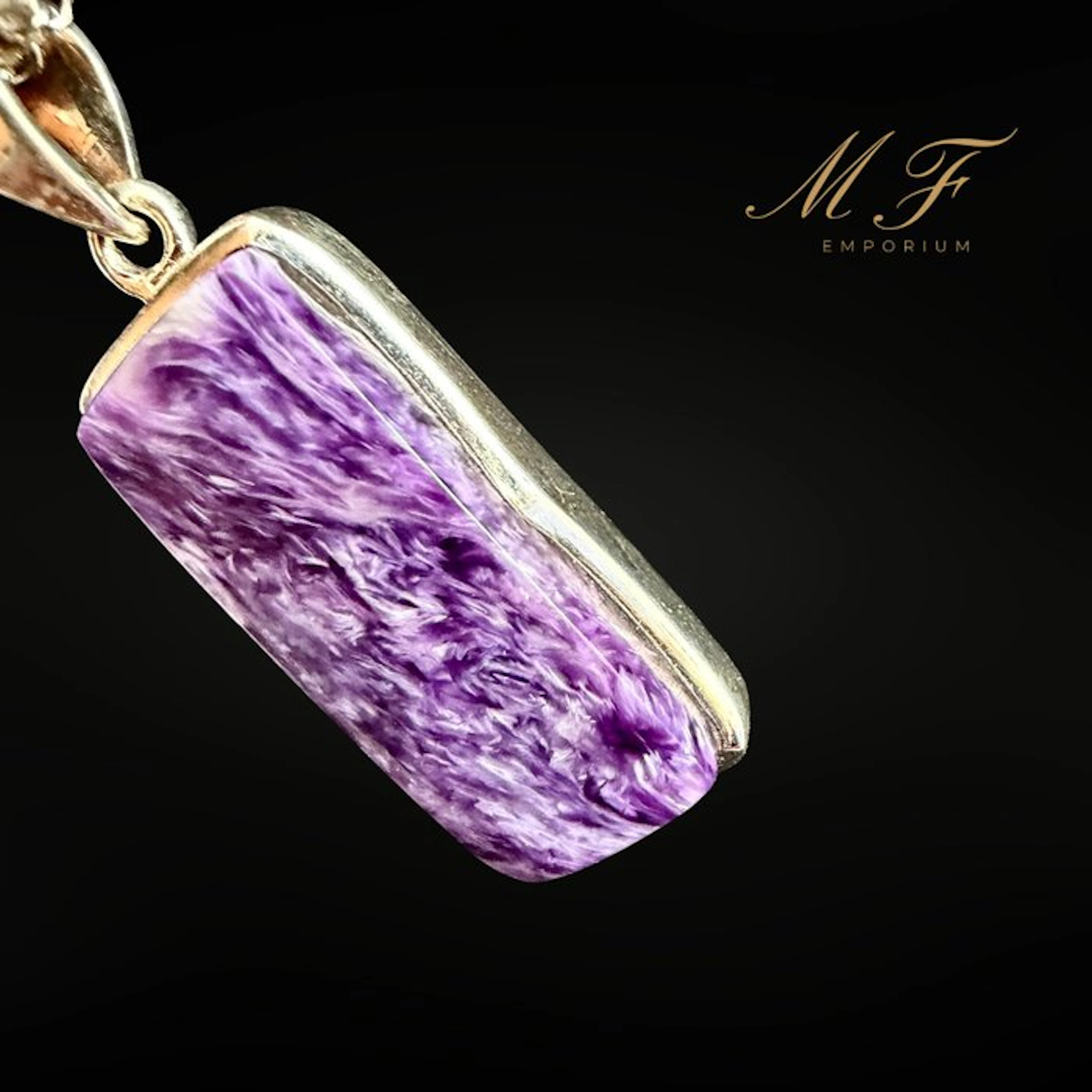 Exceptional pendant - Charoite and 925 Silver - Siberia's...