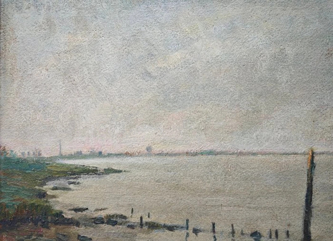 Jan De Clerck (1881-1962), Attribué à - Paysage côtier sous la brume