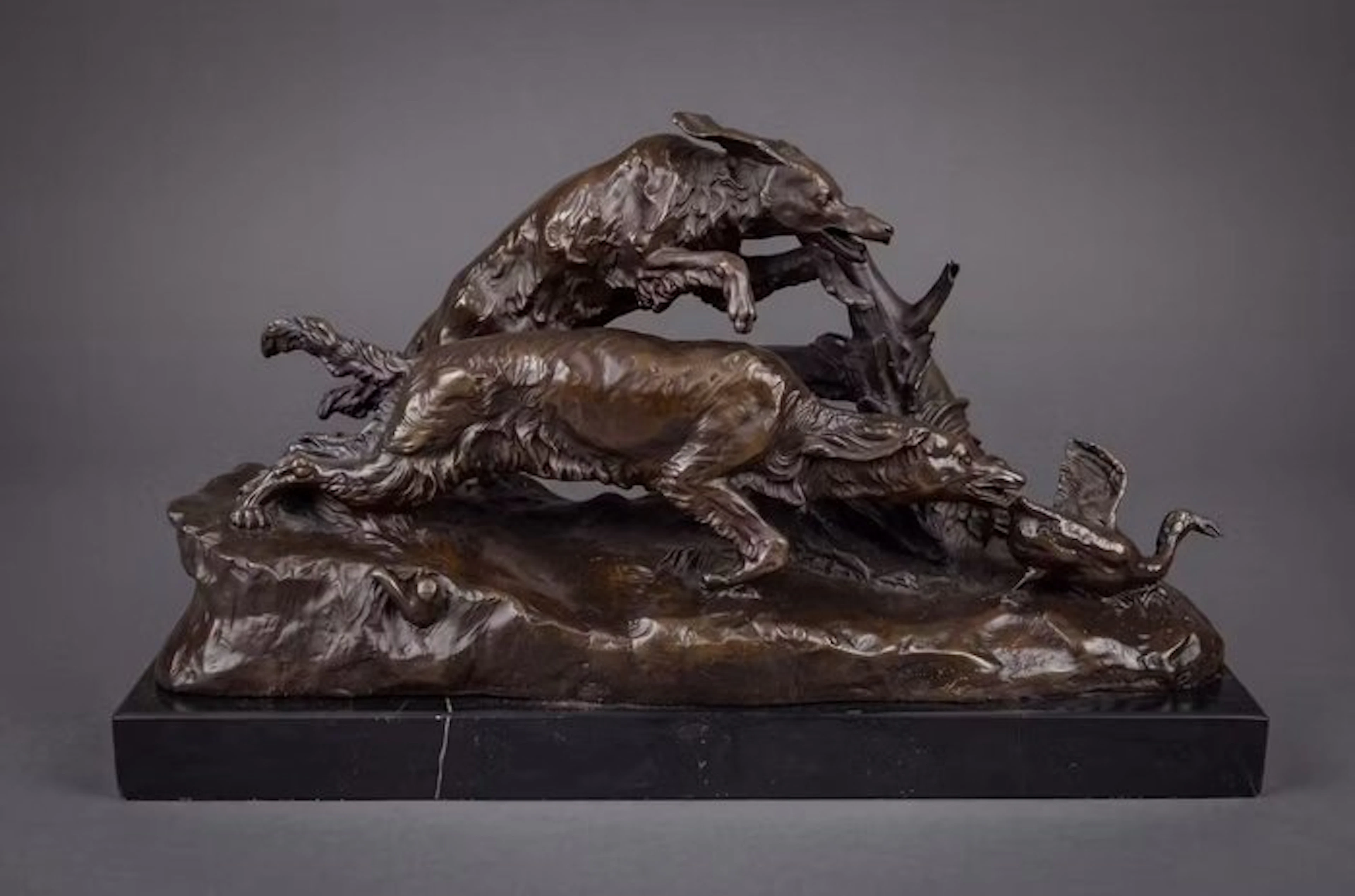Statue, Exclusief bronzen sculptuur van de “eendenjacht”...