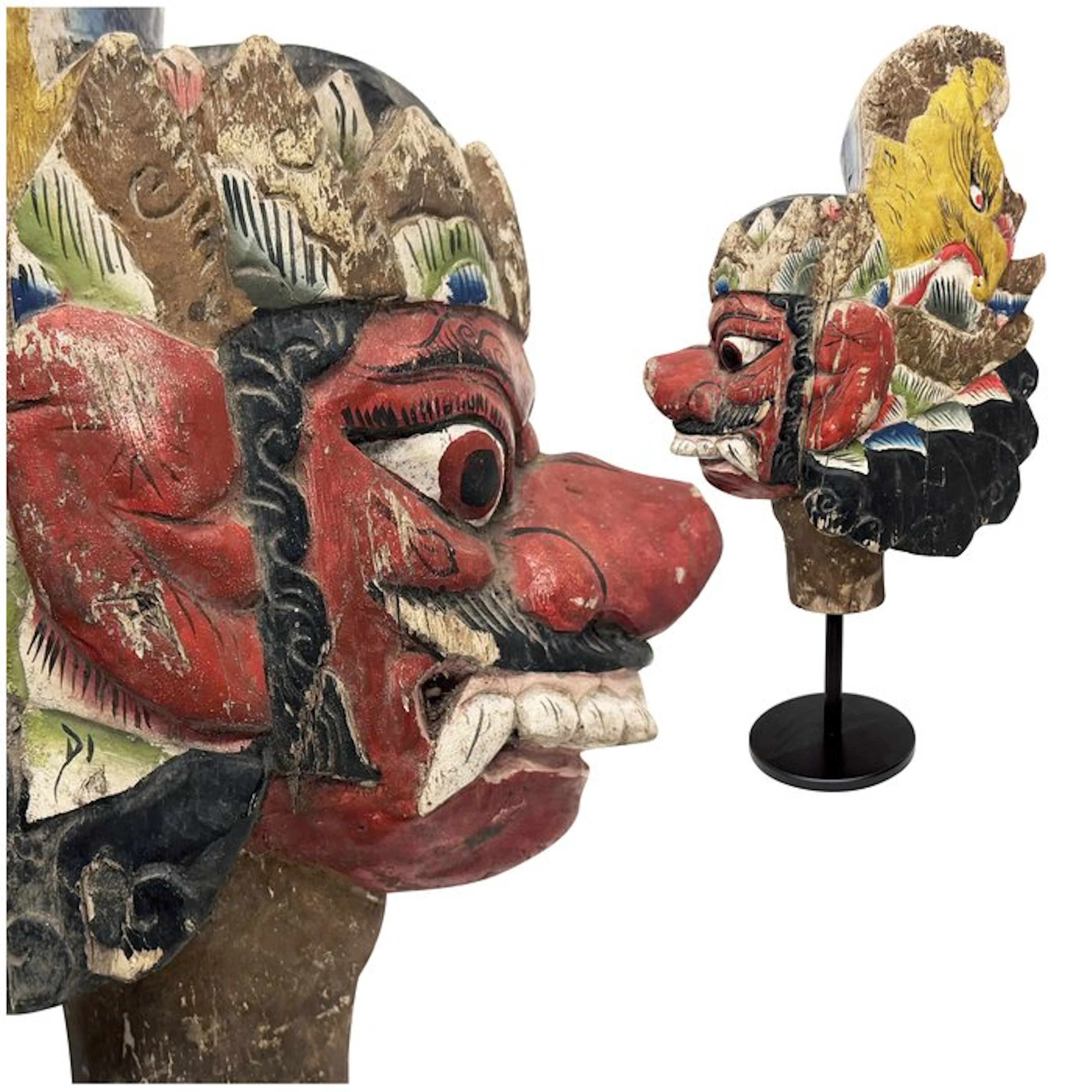 LARGE carved head from Bali - Rahwana - Indonesia