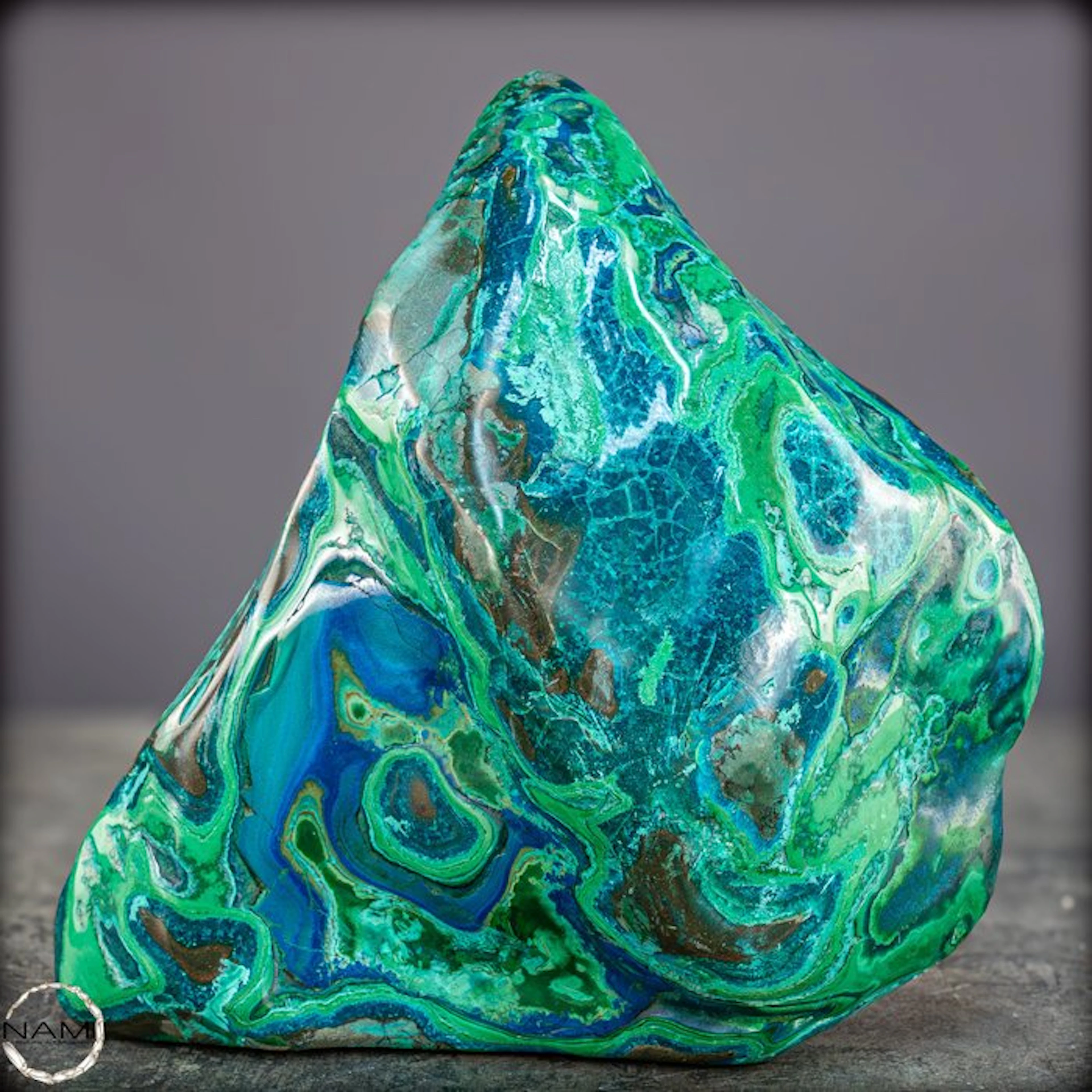 Natural azurite-malachite freeform – exceptional color...