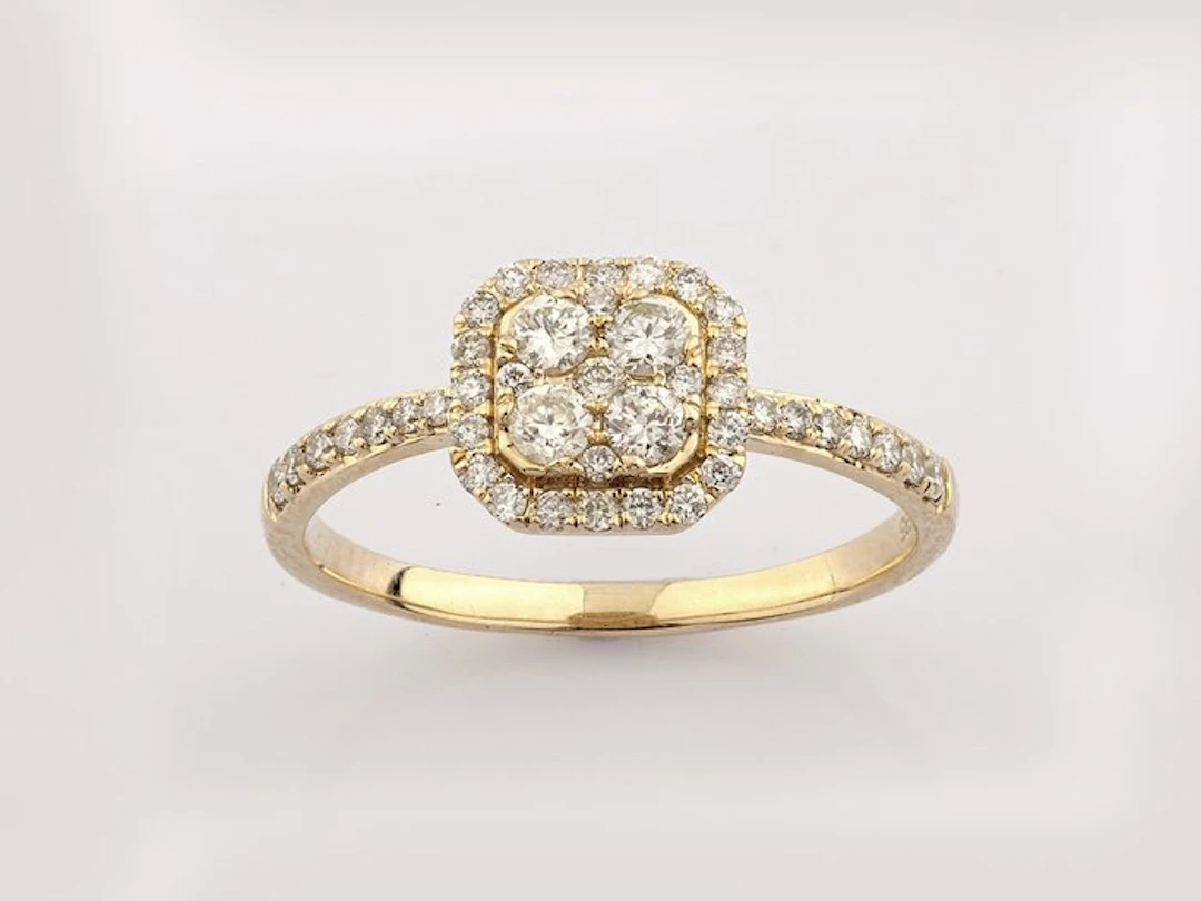 Ring - 14 kt. Yellow gold - 0.50ct. tw. Diamond (Natural)