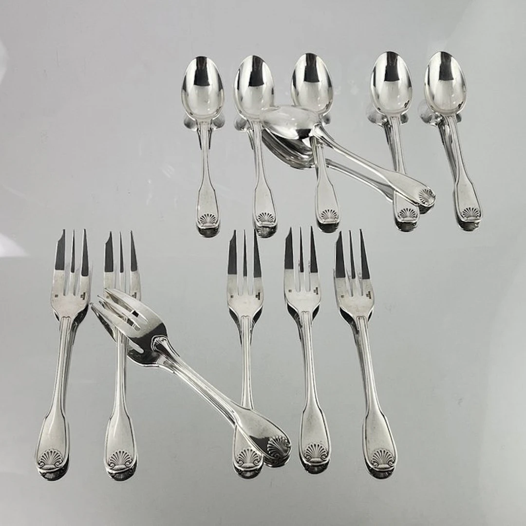 Christofle - Cutlery set (12) - Vendome - Coffee/Tea...