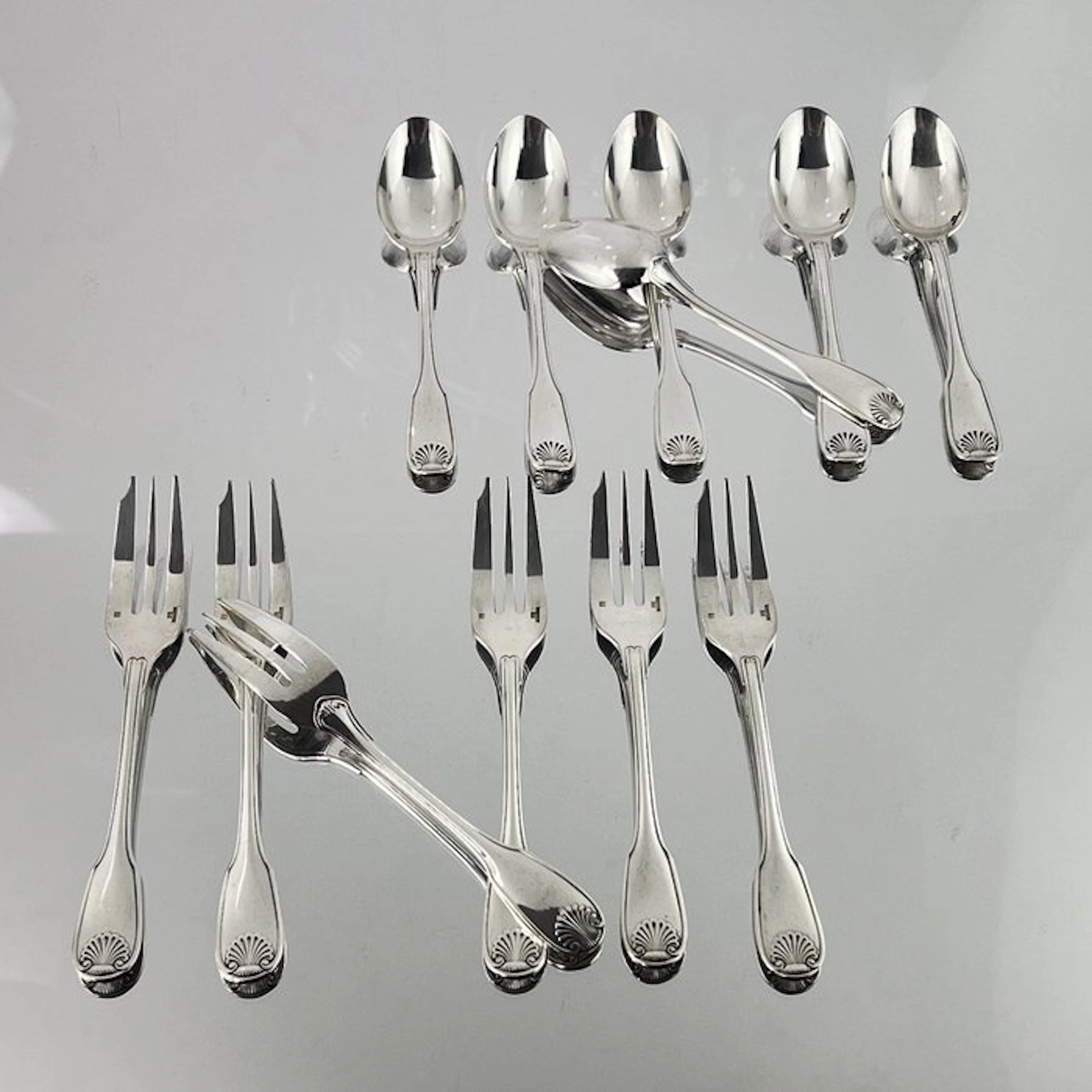 Christofle - Cutlery set (12) - Vendome - Coffee/Tea...