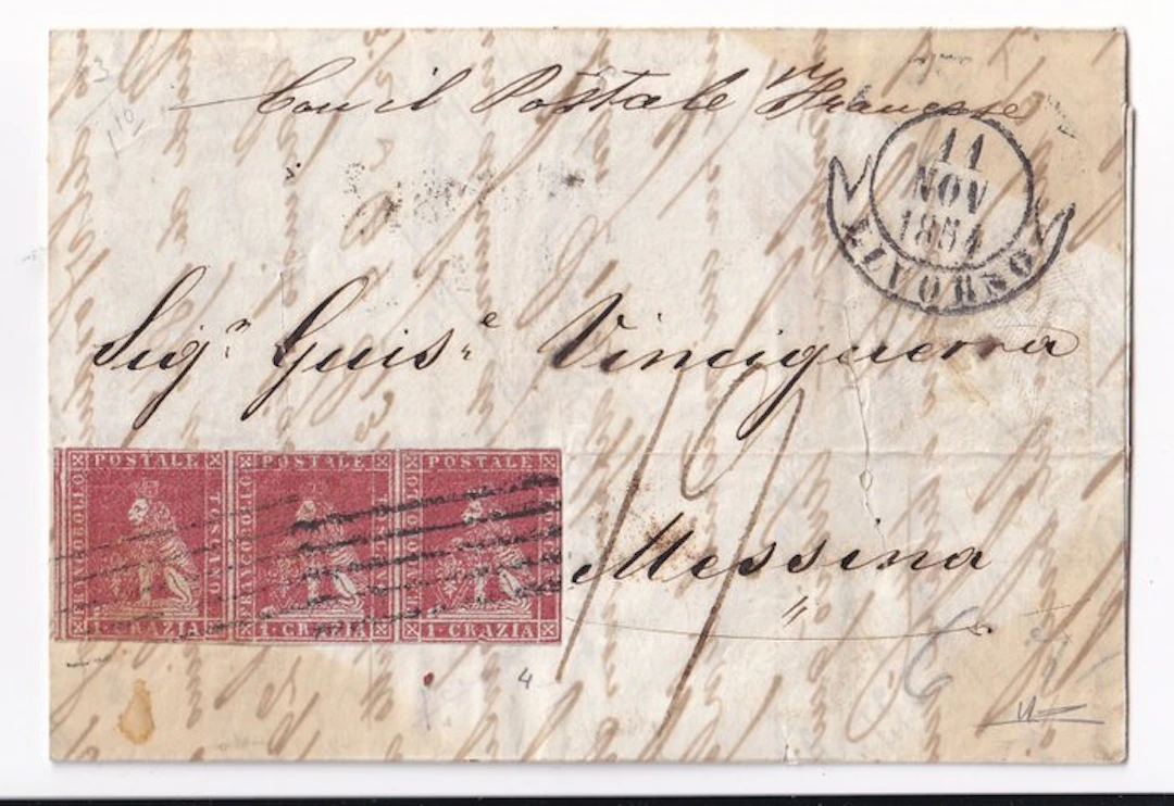 Italian Ancient States - Tuscany - 1854 from Livorno to...