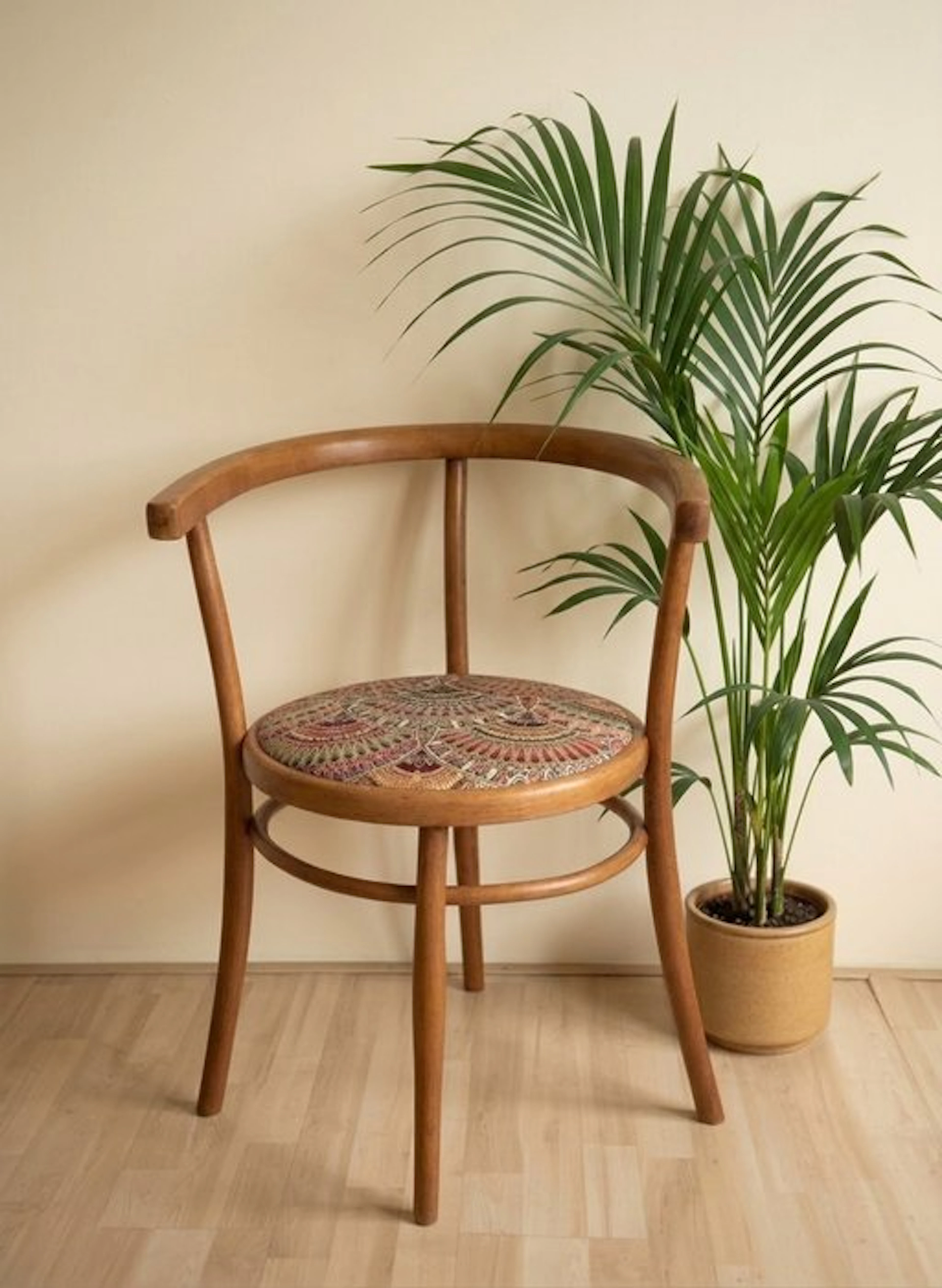 Josef Hofmann - Chair - Beech, Tapestry - Thonet style,Art Deco