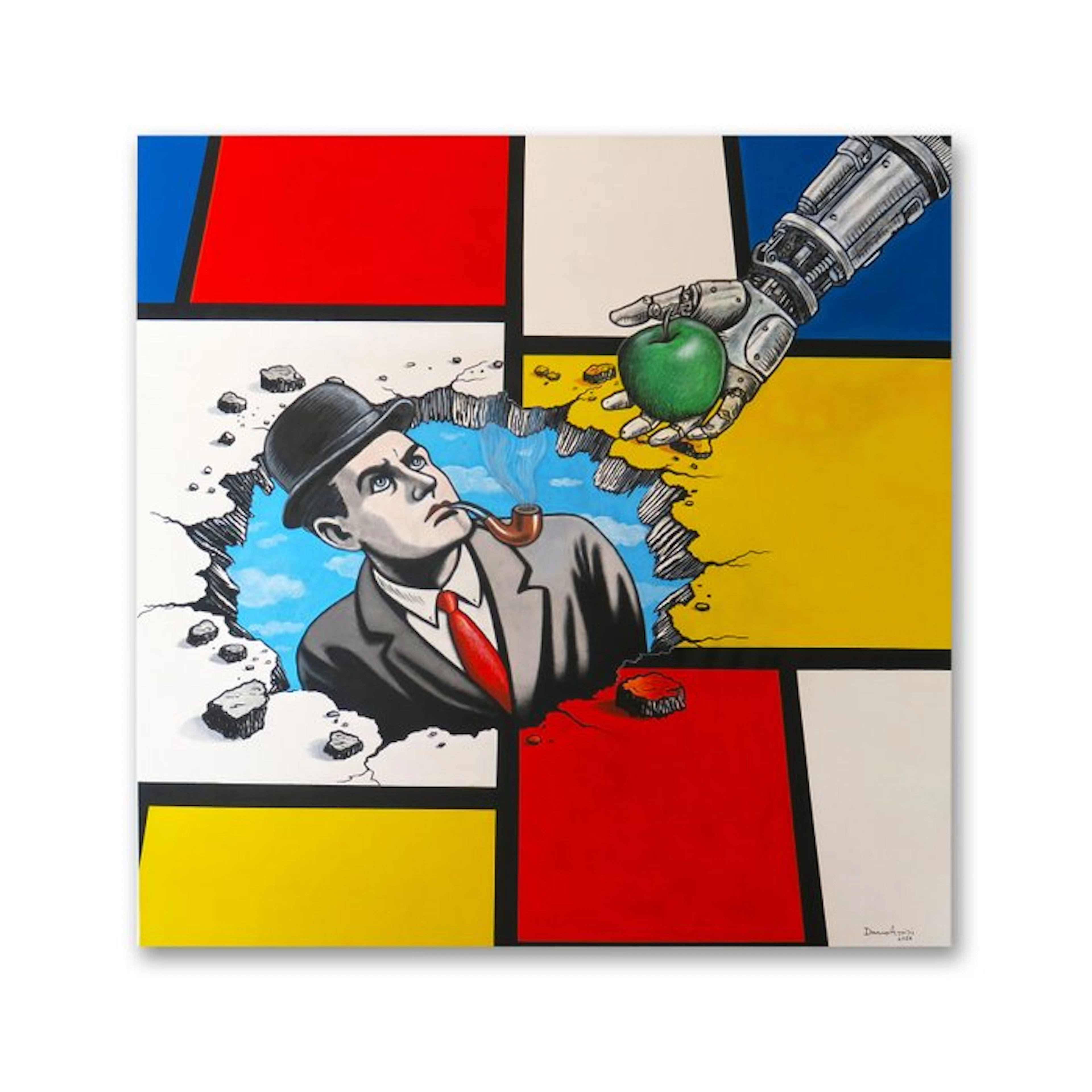 Dario Assisi - (Comic) Magritte in the Mondrian world - Welcome to the future