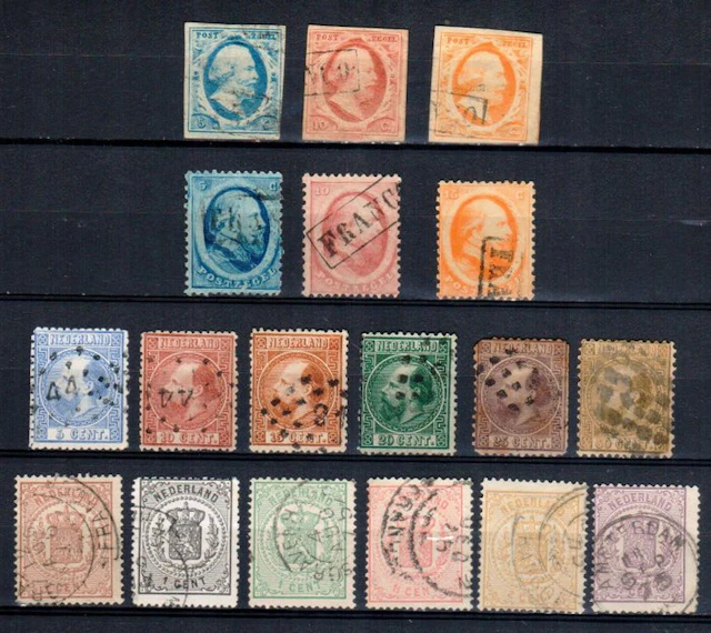 Netherlands 1852/1871 - King William III - Armorial Seals - NVPH 1 t/m 18