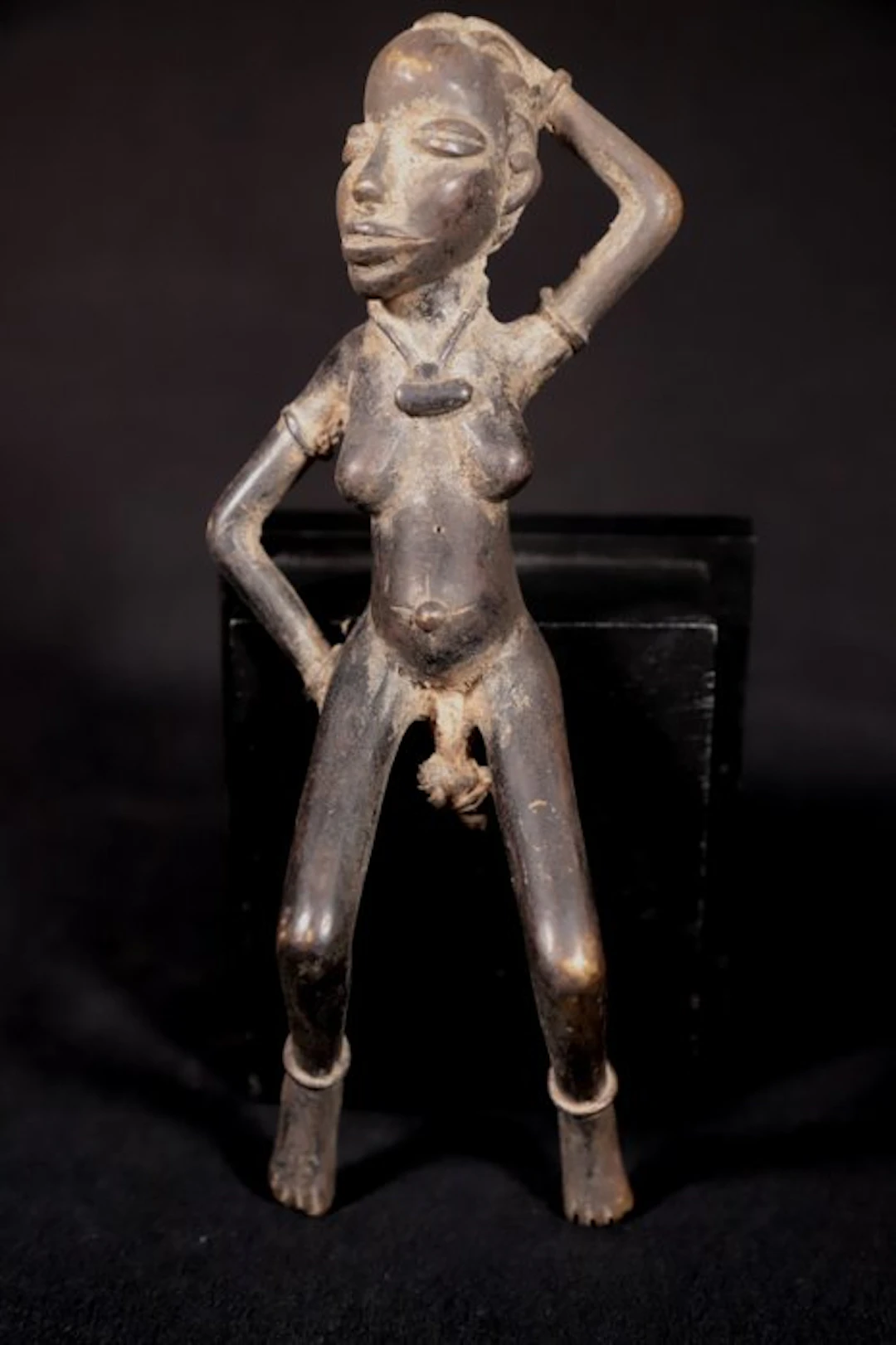 Figure - Lobi Bronze Figurine - Childbirth Scene - 20,5 cm - Burkina Faso