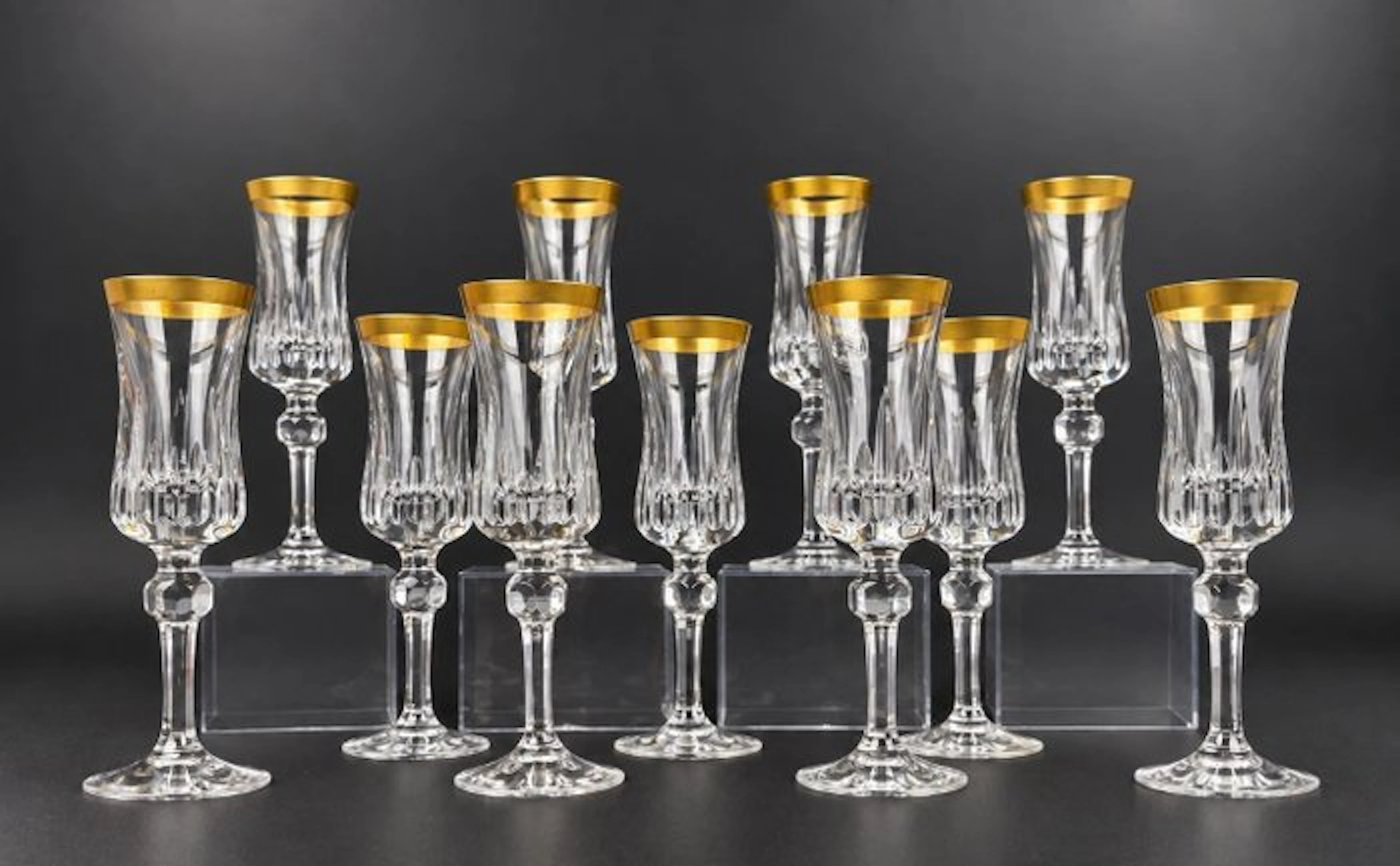 Driburg Kristall - Liquor set (11) - Goldrand - Crystal...