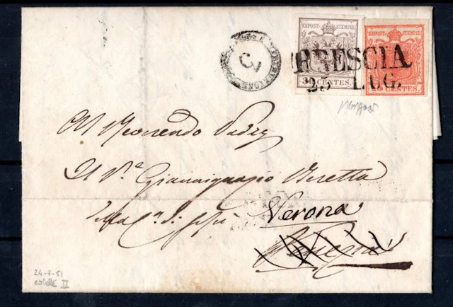 Italian Ancient States - Lombardo Veneto 1851 - Direct letter to Venice
