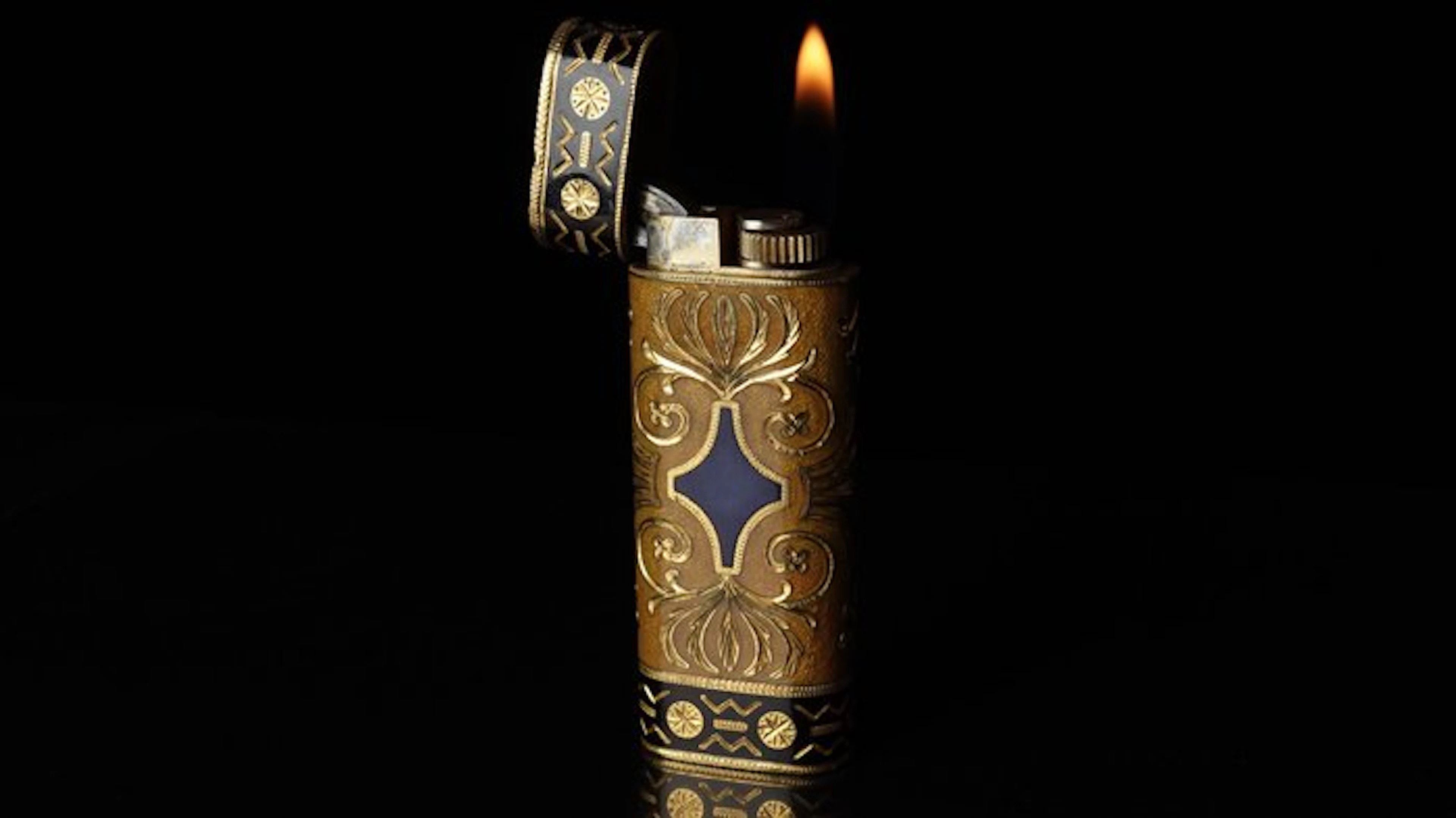 Cartier - Rare Engraving Pattern Vintage gas Lighter - No...