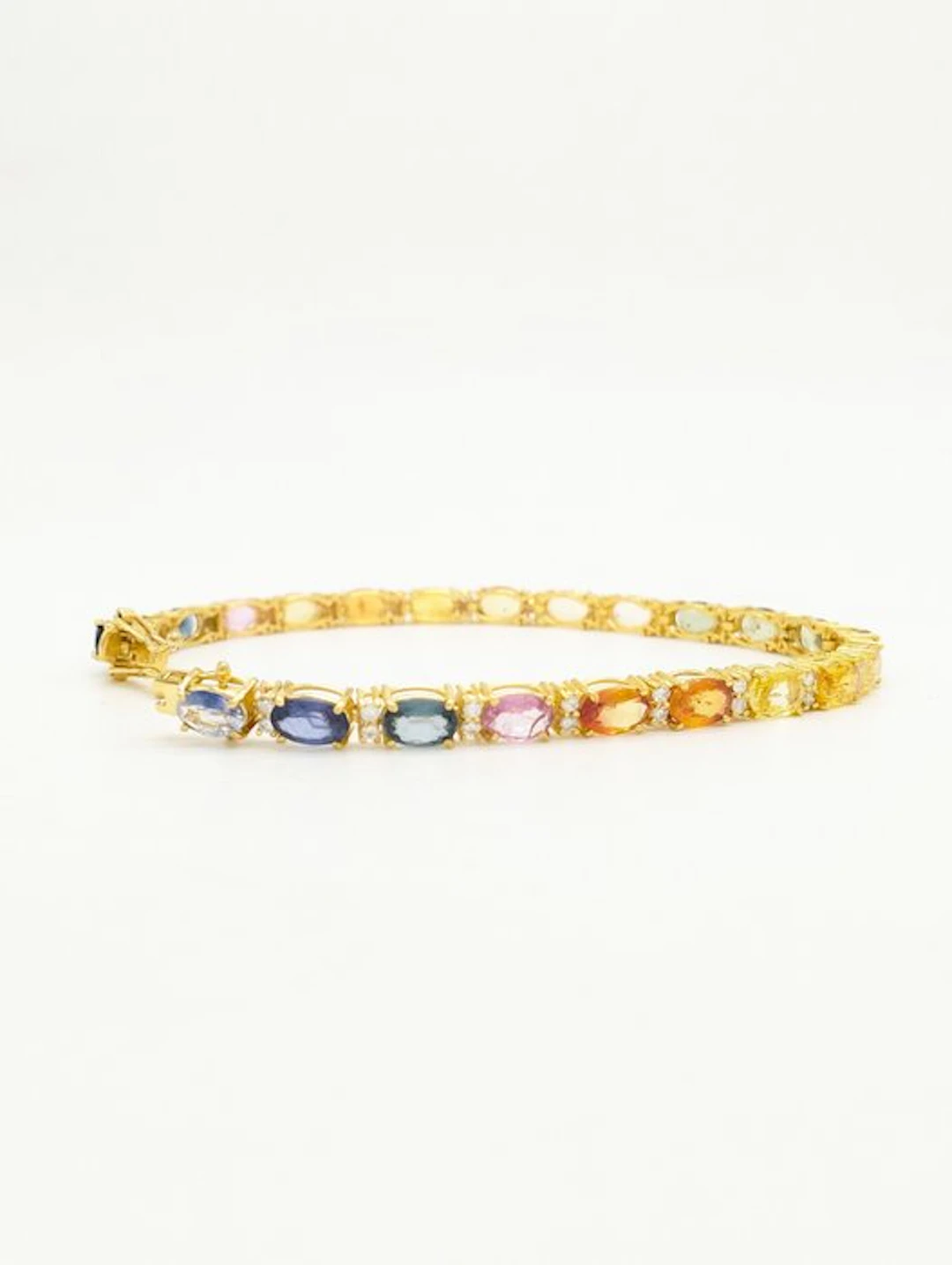Bracelet - 18 kt. Yellow gold Sapphire - Diamond