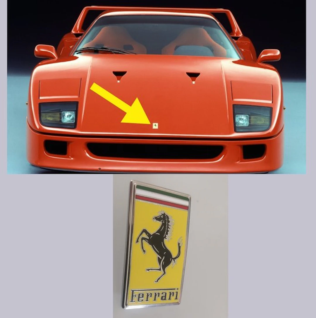 Ferrari 1970s–1990s Front Bonnet Ferrari Emblem (New Old...