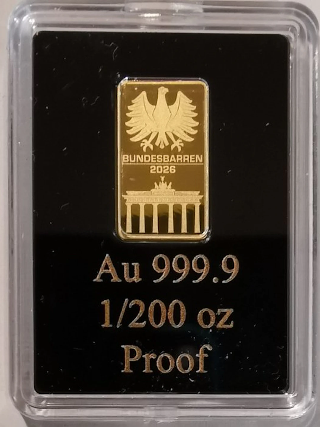 Germany. Gold Bar "Bundesbarren 2026" 1/200 Oz 9999er...