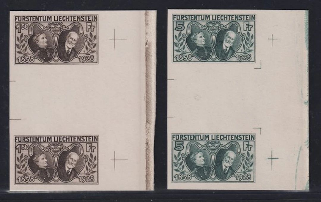 Liechtenstein 1928 - Liechtenstein 86+89 P1 (*) UNGEZÄHNTE ZWISCHENSTEG-PAARE