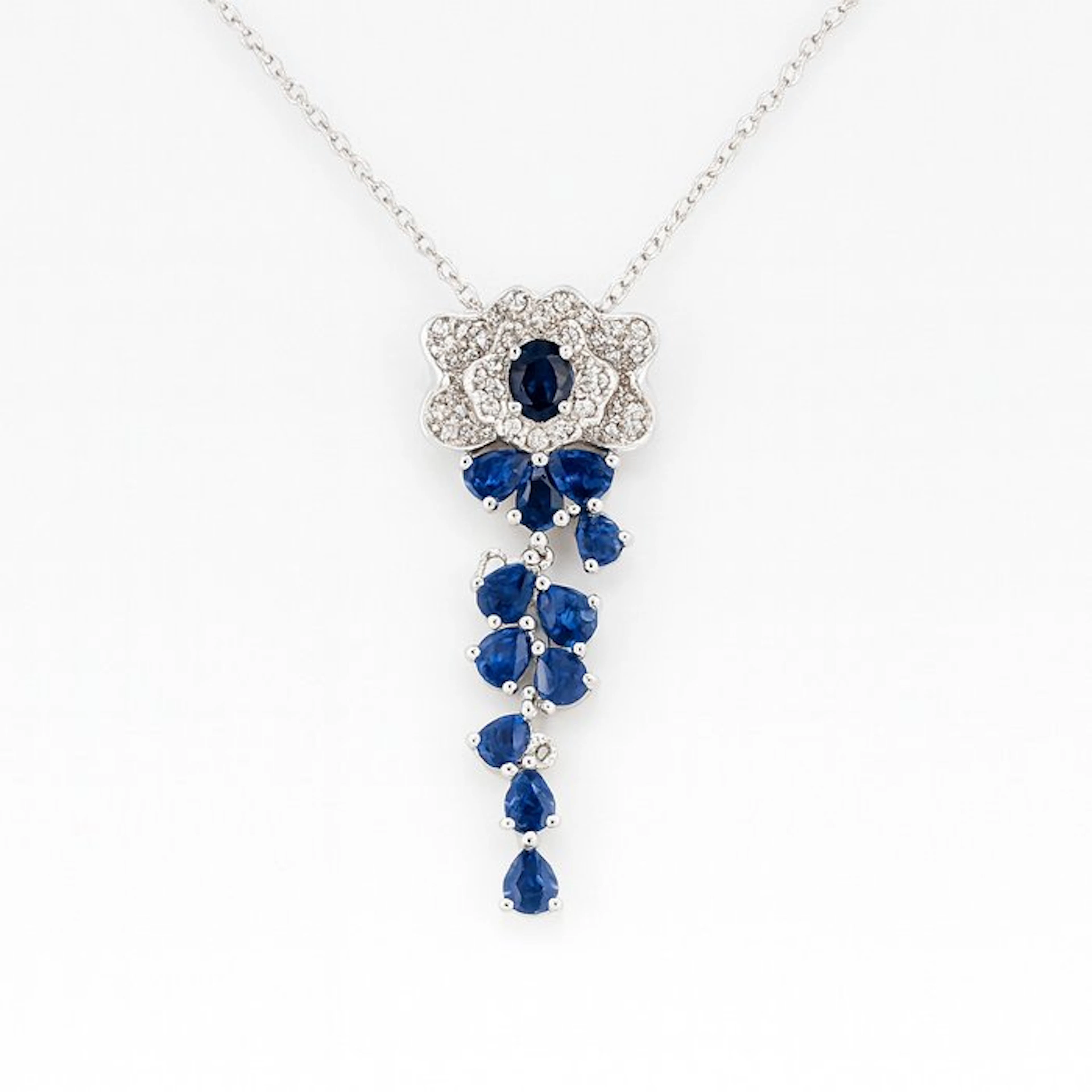 No reserve price - Necklace Gold-plated Sapphire - Topaz - 18K Gold Plated