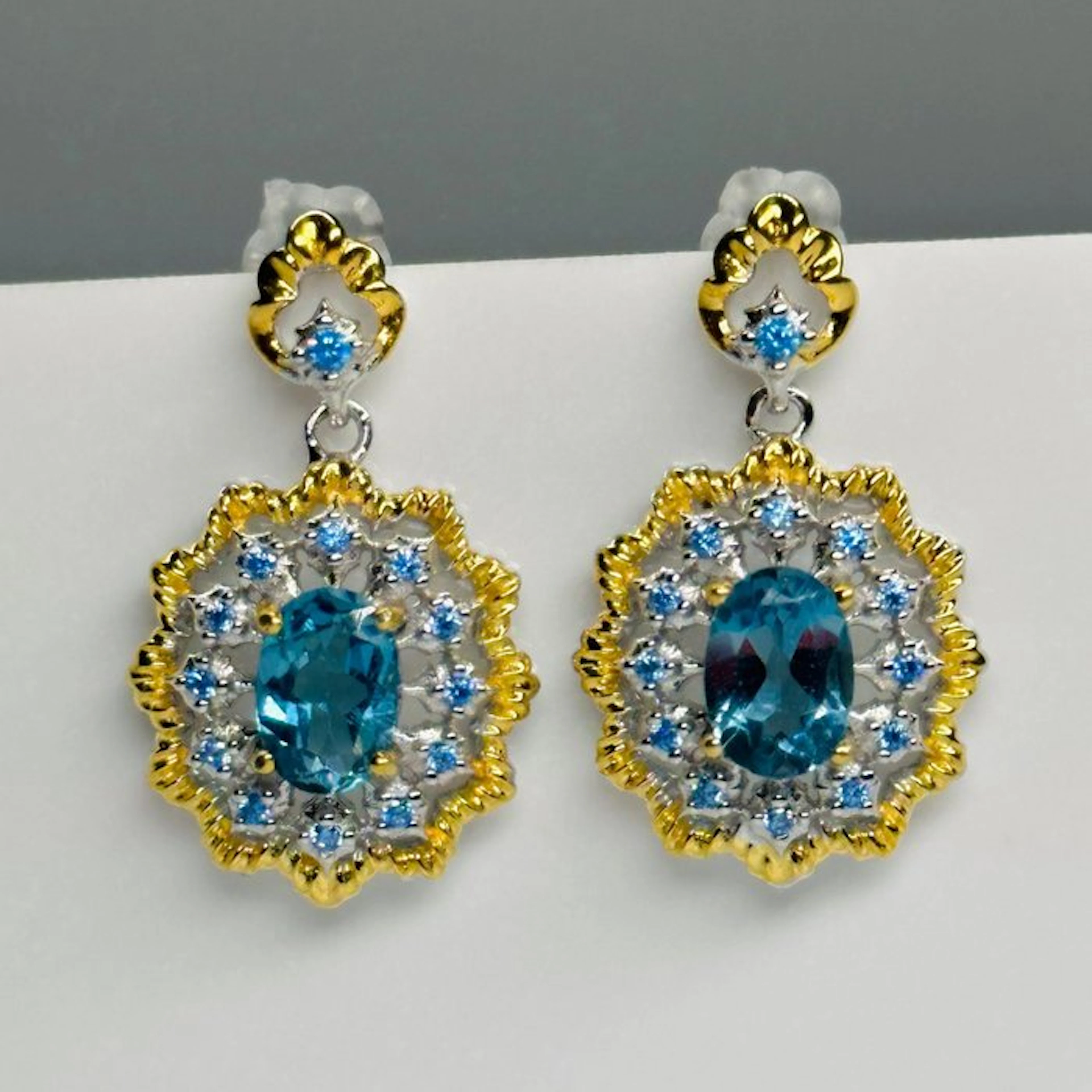 No reserve price - Earrings 18k gold plated 925 Sterling...
