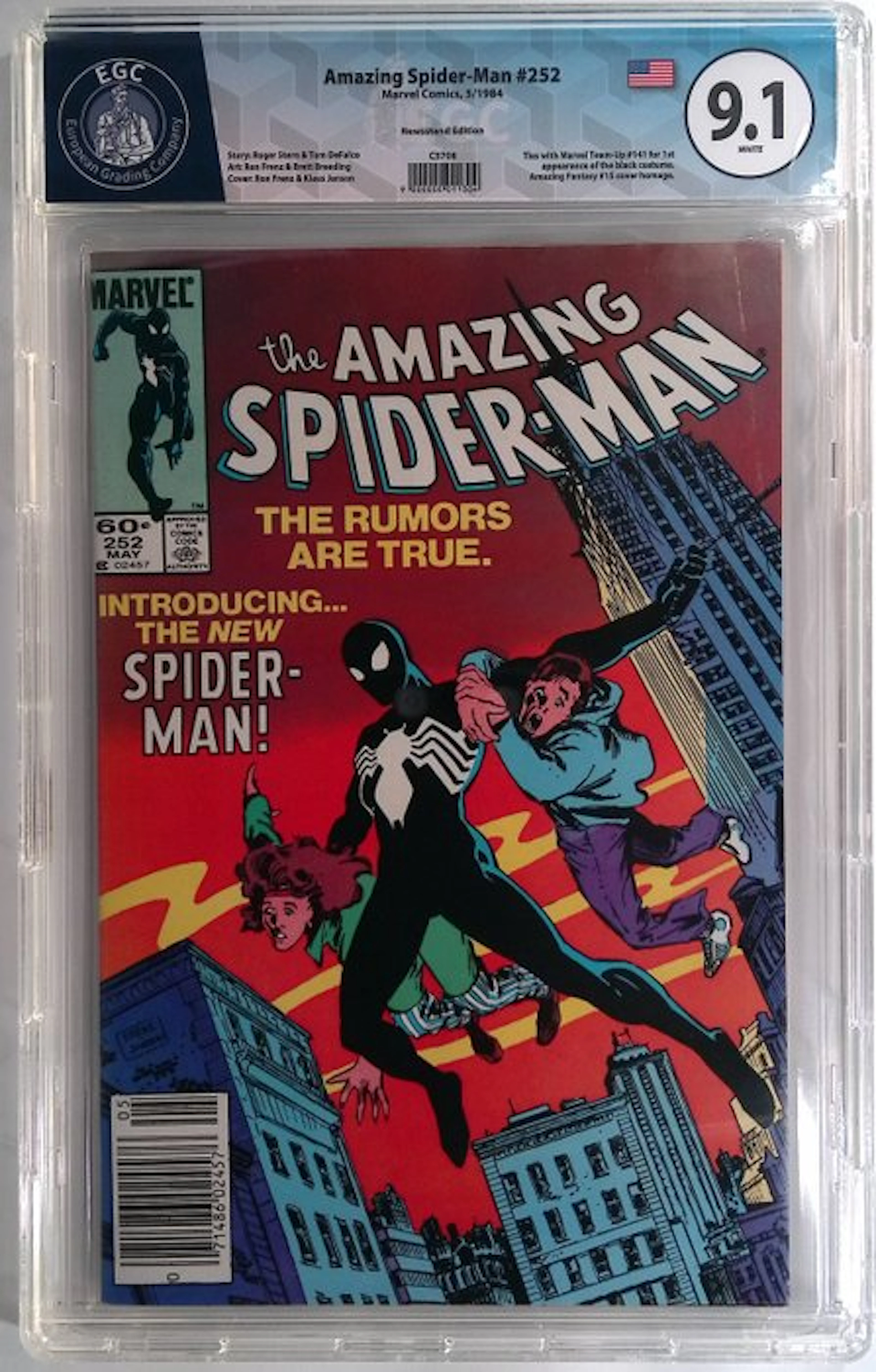 Amazing Spider-Man #252 - Newsstand Edition - EGC 9.1 - 1...