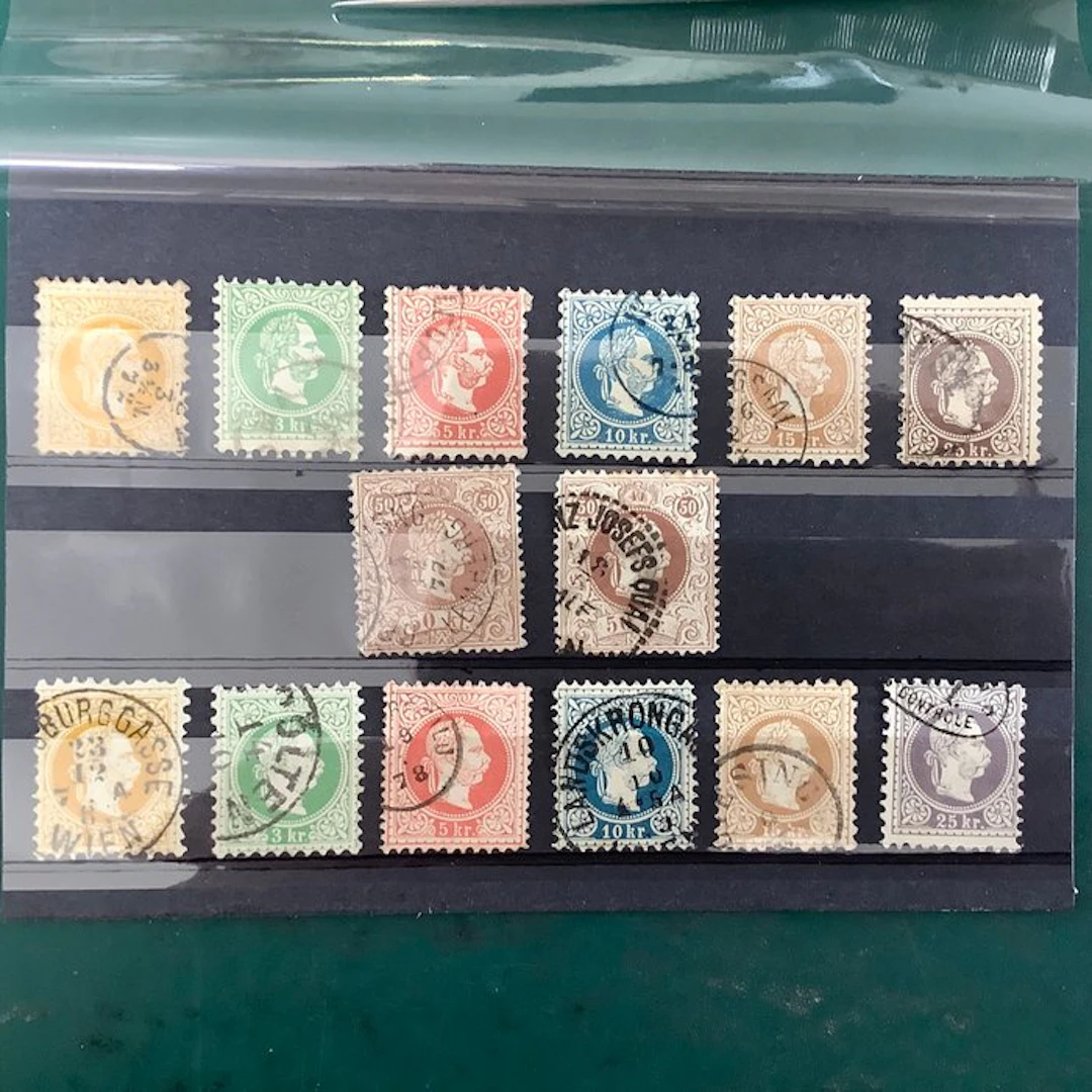 Austria 1867 - Finer and Larger Print - Michel 35/41 I en II