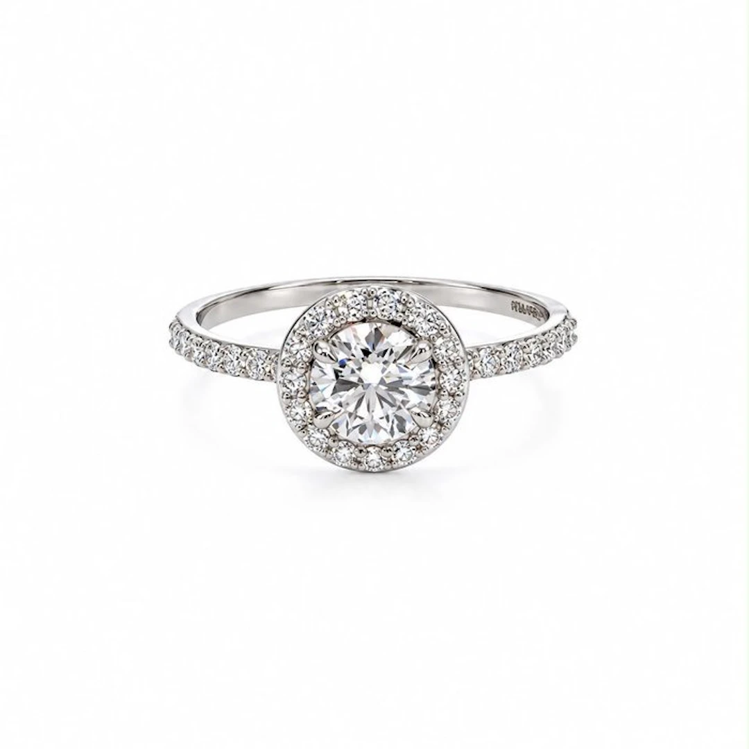 No reserve price - Ring - 14 kt. White gold - 1.03ct. tw. Diamond (Lab-grown)