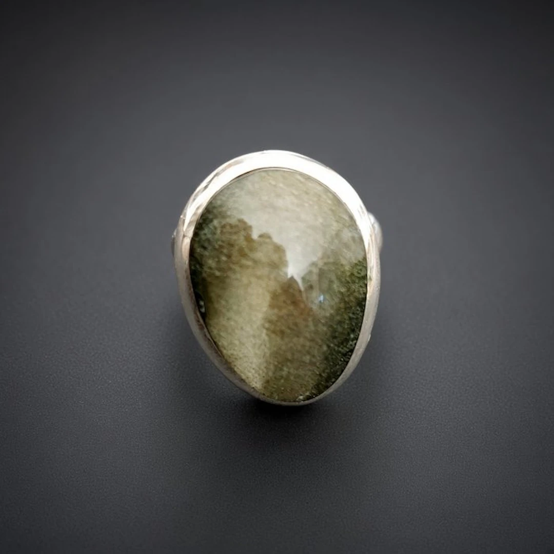 Golden obsidian ring