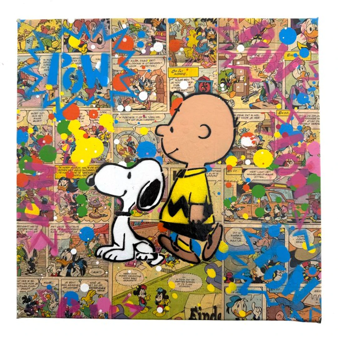 Koen Betjes (1992) - Snoopy and Charlie Brown x Comics Collage - canvas