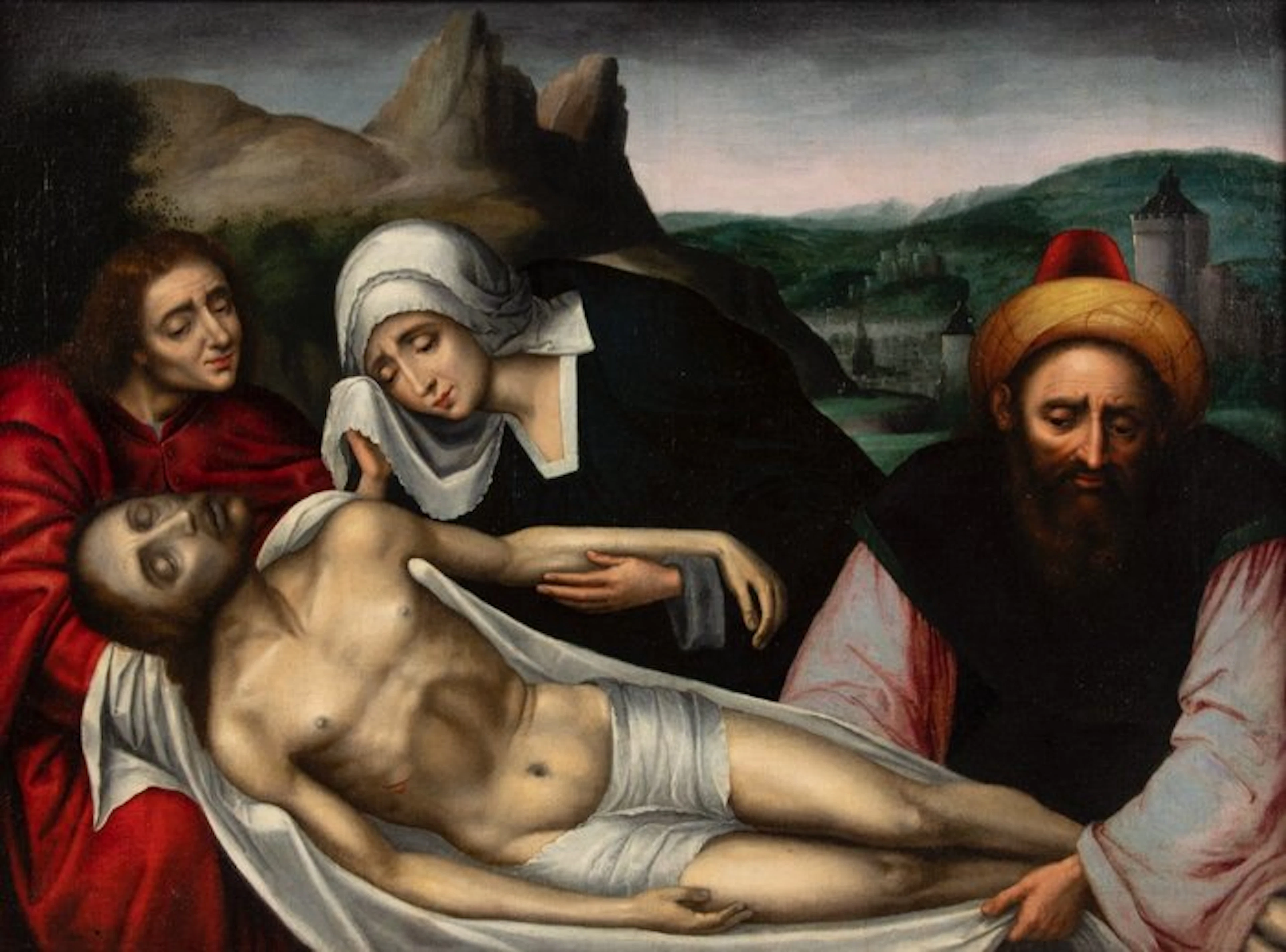 Jan Metsys (1510-1575), Workshop of - Grablegung Christi