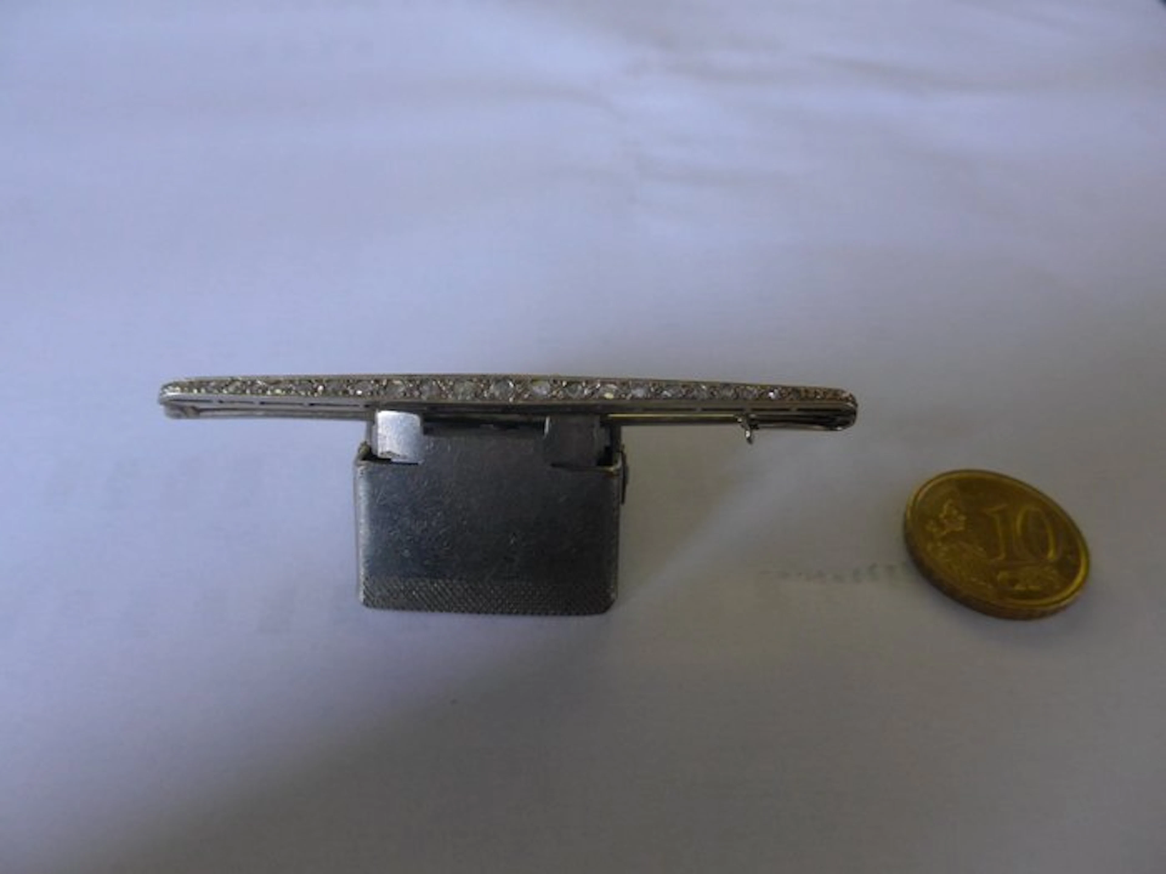 Jewellery pin - 18 kt. White gold - Diamond