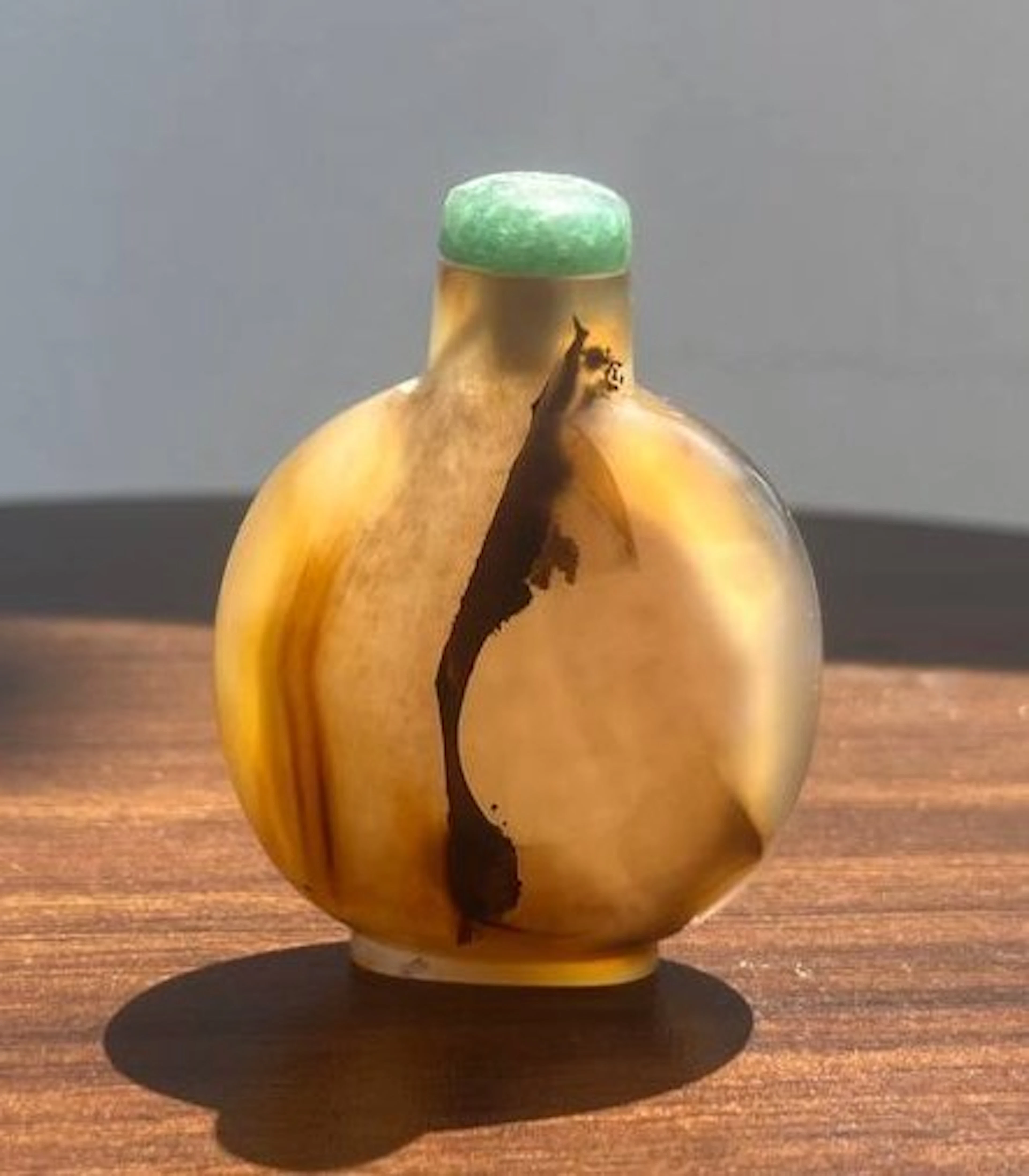 Snuff bottle - Agate shadow silhouette Qing dynasty - Agate - Snuff Bottle