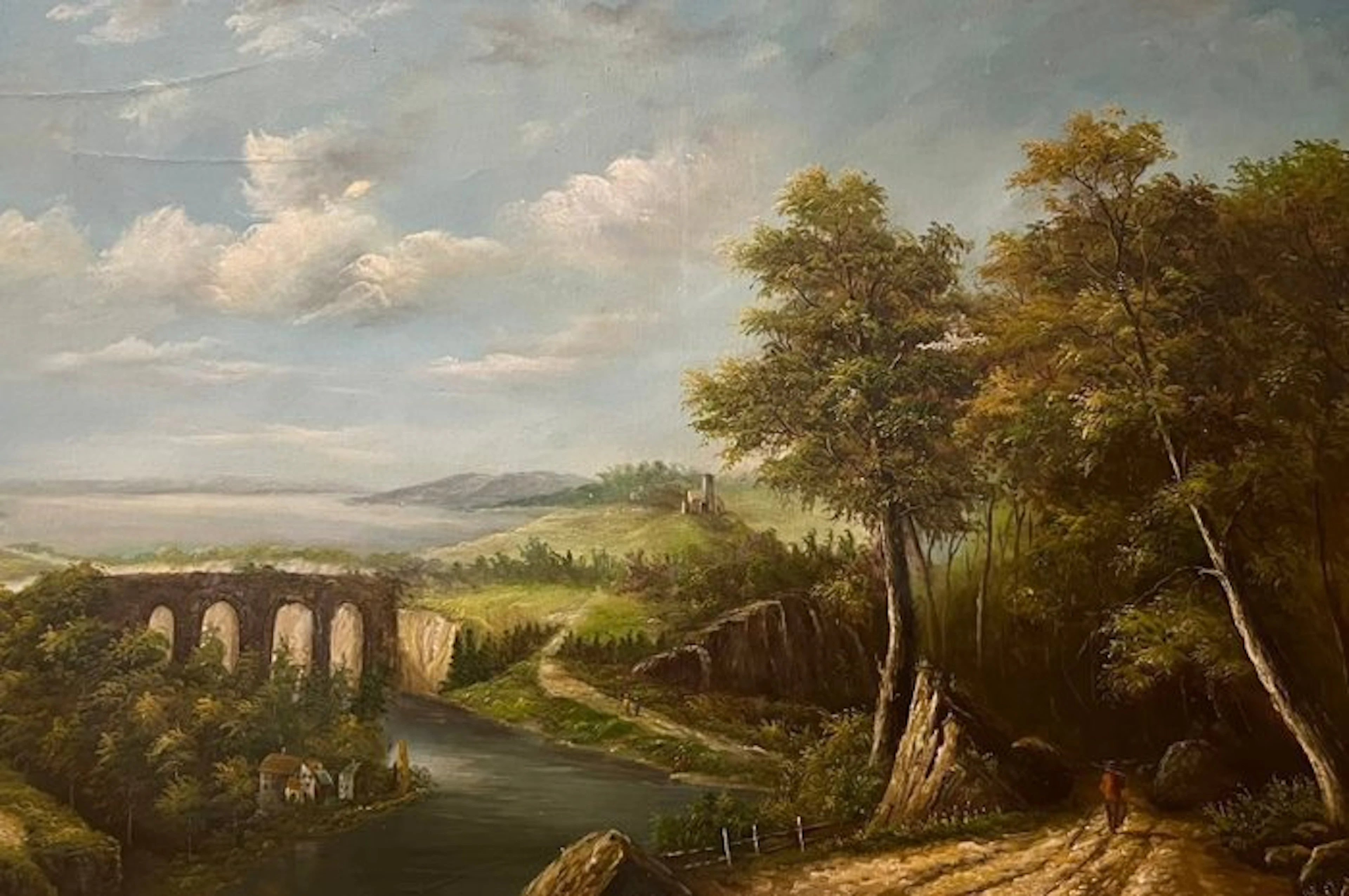Italian school (XIX) - Paesaggio - cm 80x110