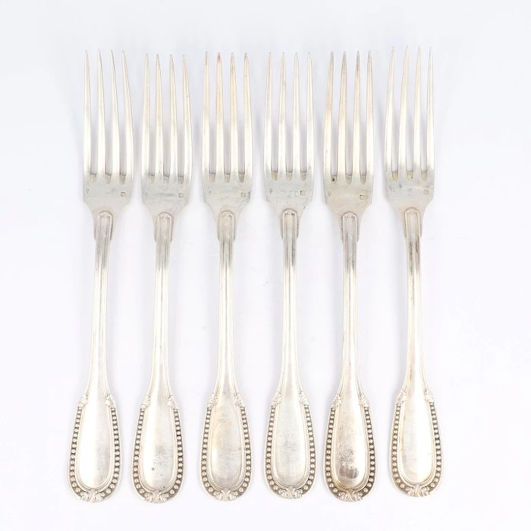 Emile Puiforcat - Model Perles (Louis XVI) - Dinervorken...