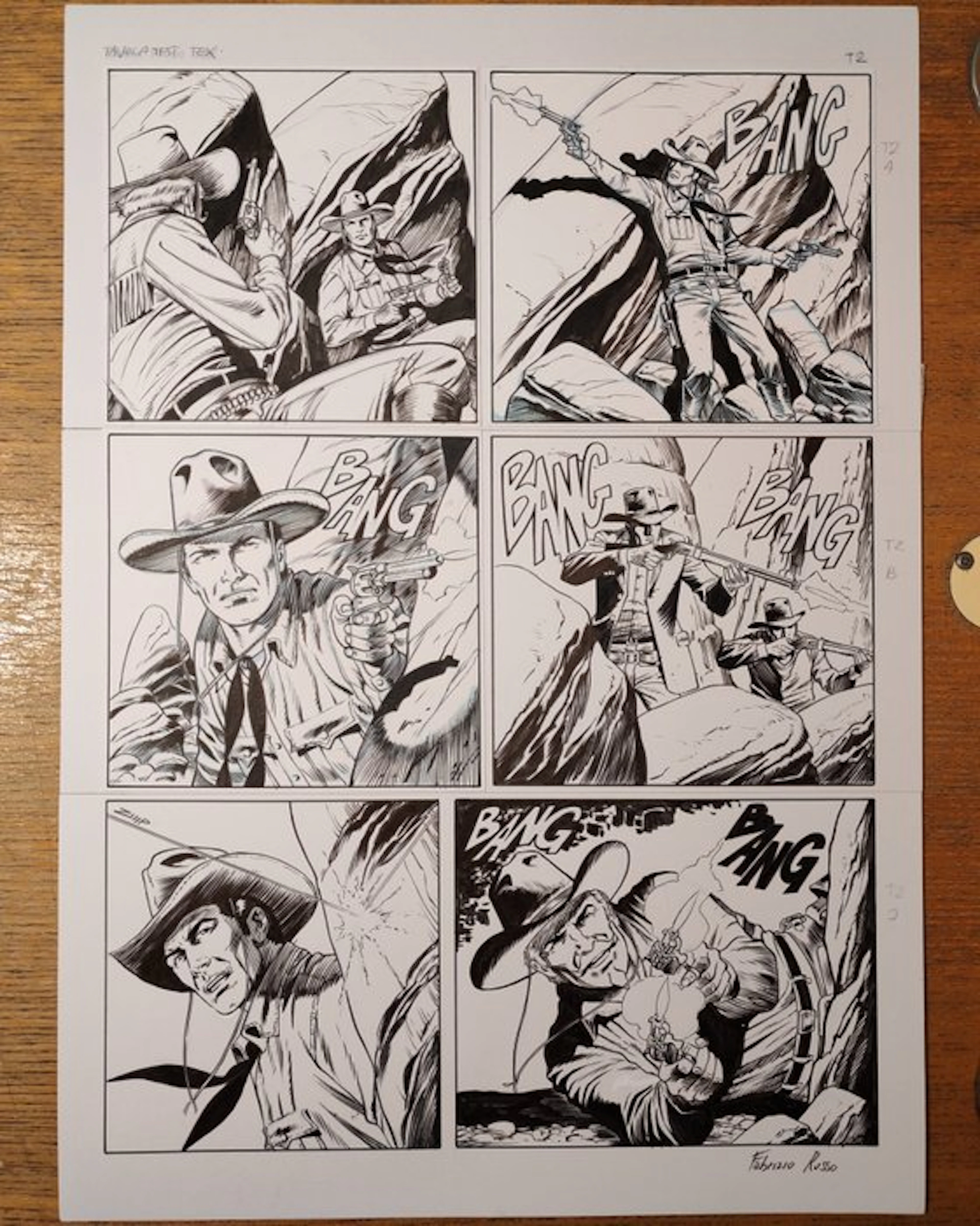 Russo, Fabrizio - 3 Original page - Tex - Tavola di prova - 2026