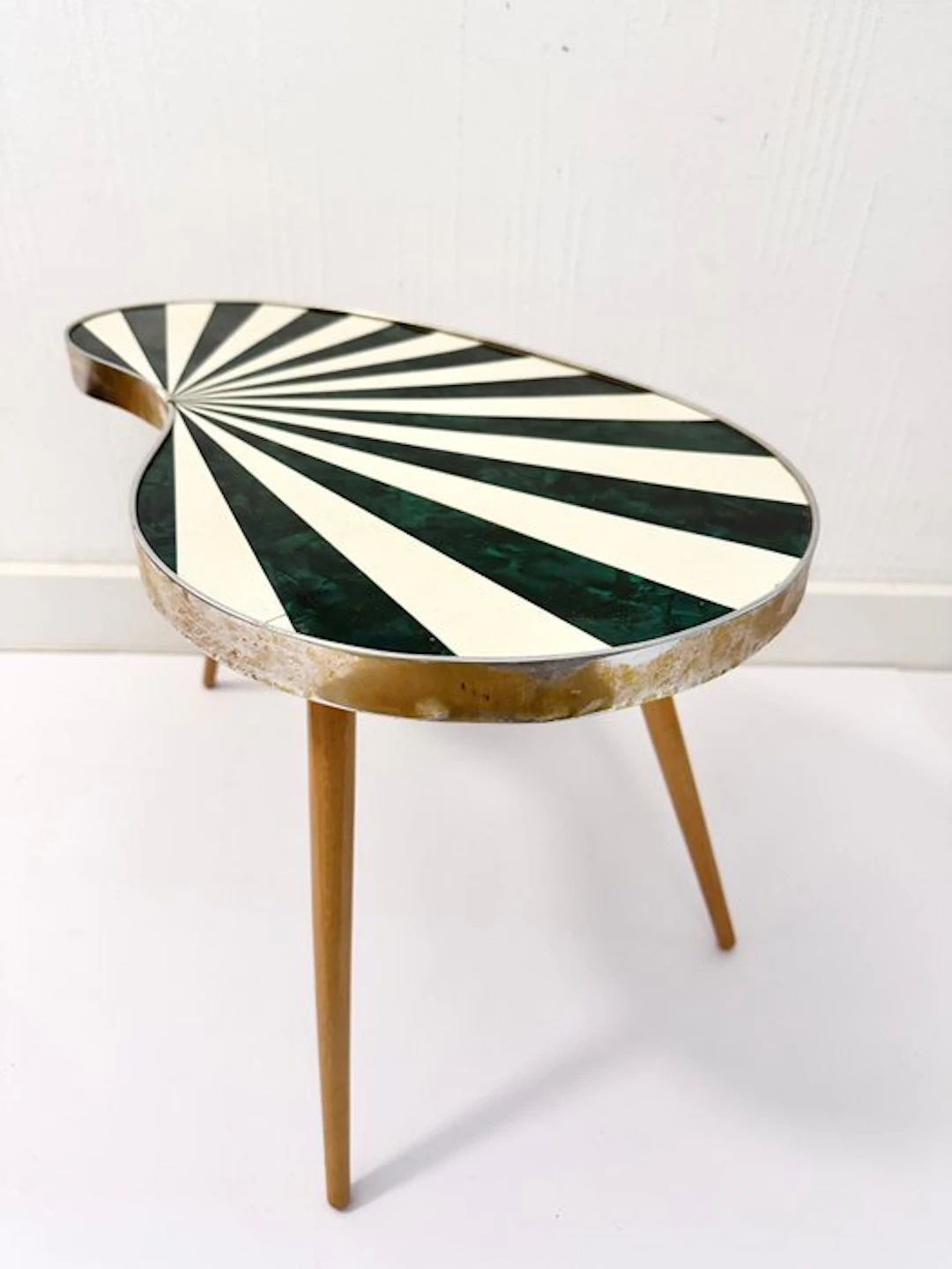 Side table - laminate, Wood, Brass - Original vintage